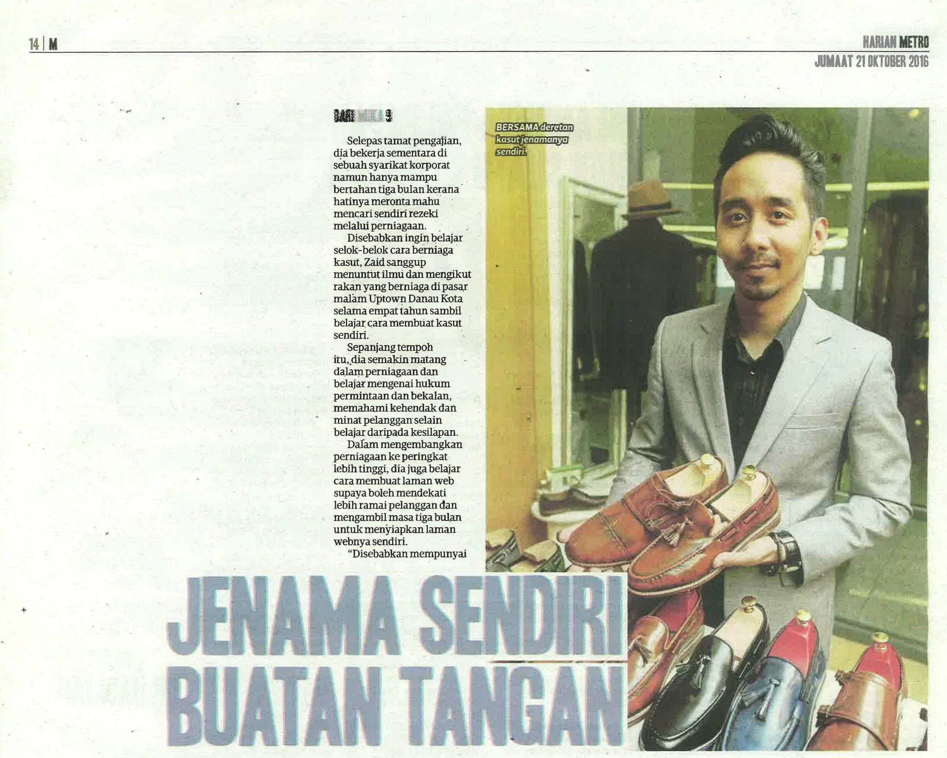 Zeve Shoes Featured in Harian Metro
