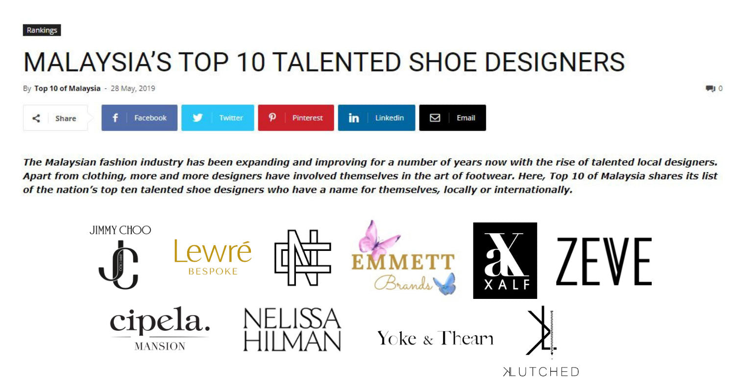 Voted as Malaysia’s Top 10 Talented Shoe Designer