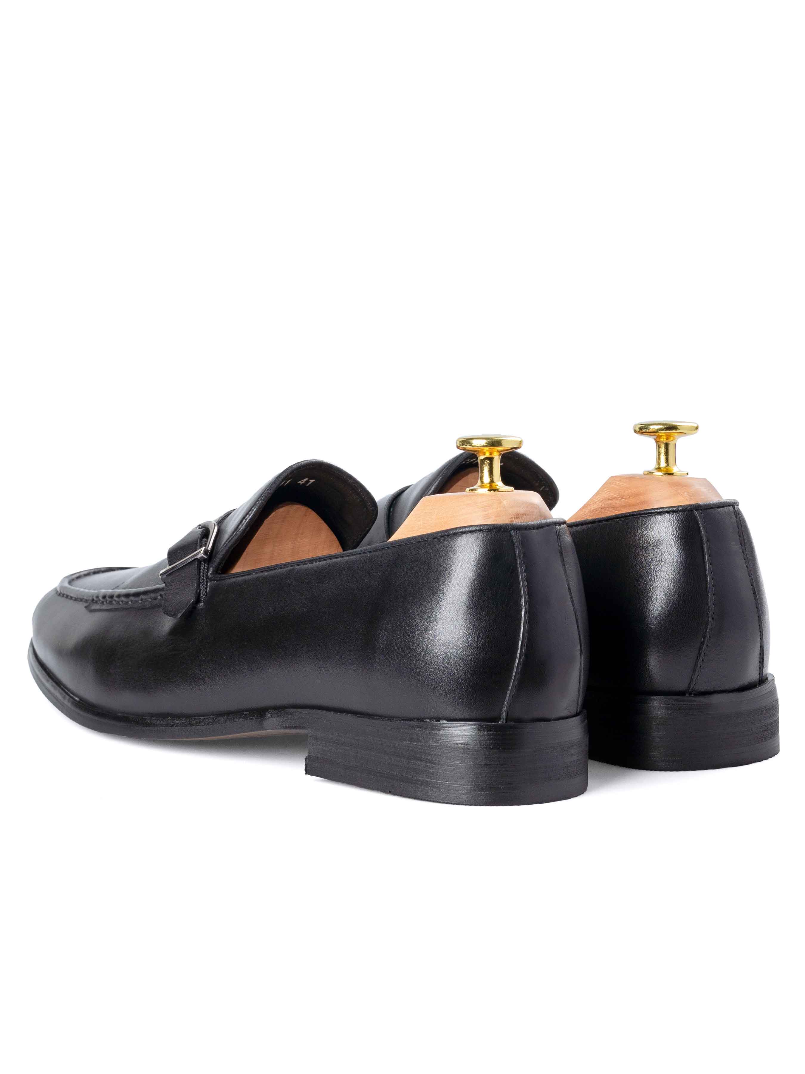 Leo Duo Strap Loafer - Solid Black