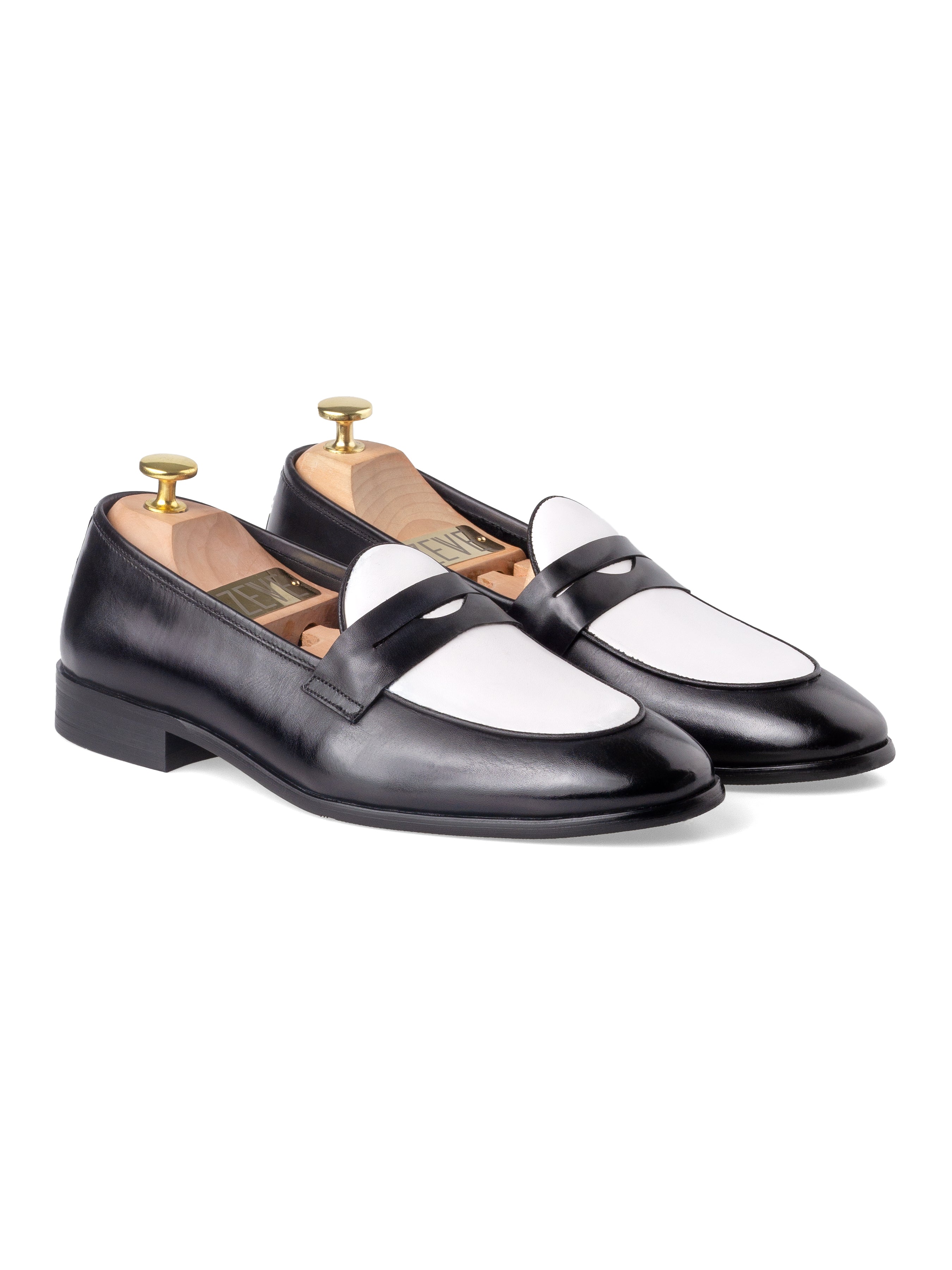 Belgian Loafer Penny Duo - Solid Black & White