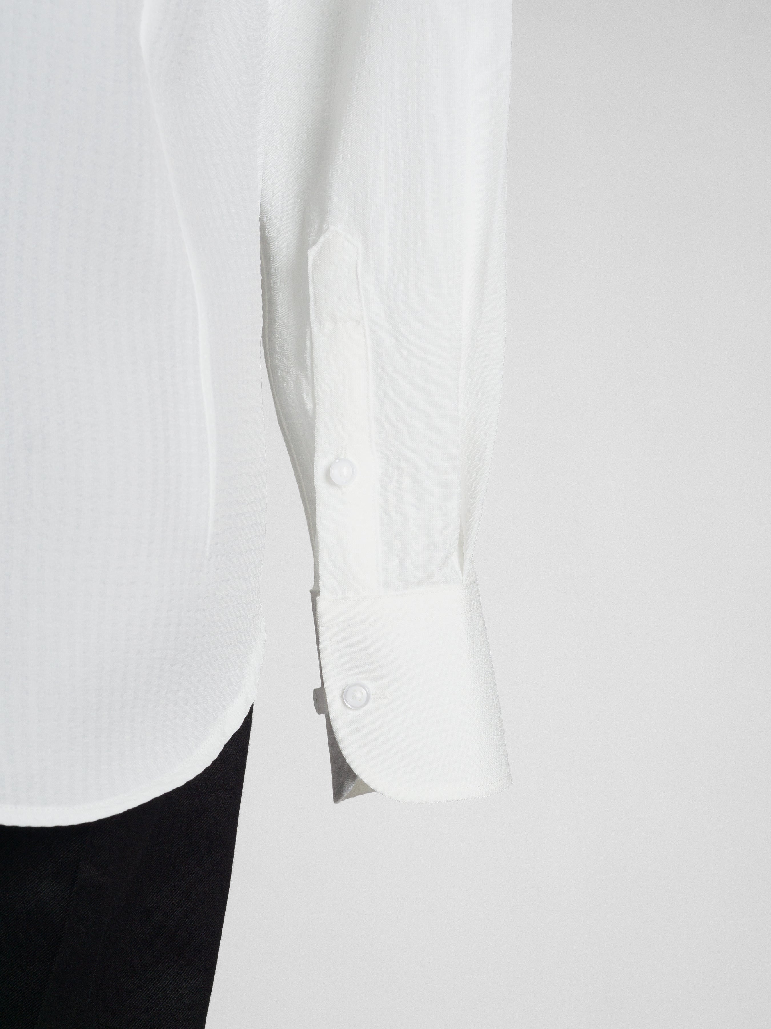 Seersucker Striped Shirt - White