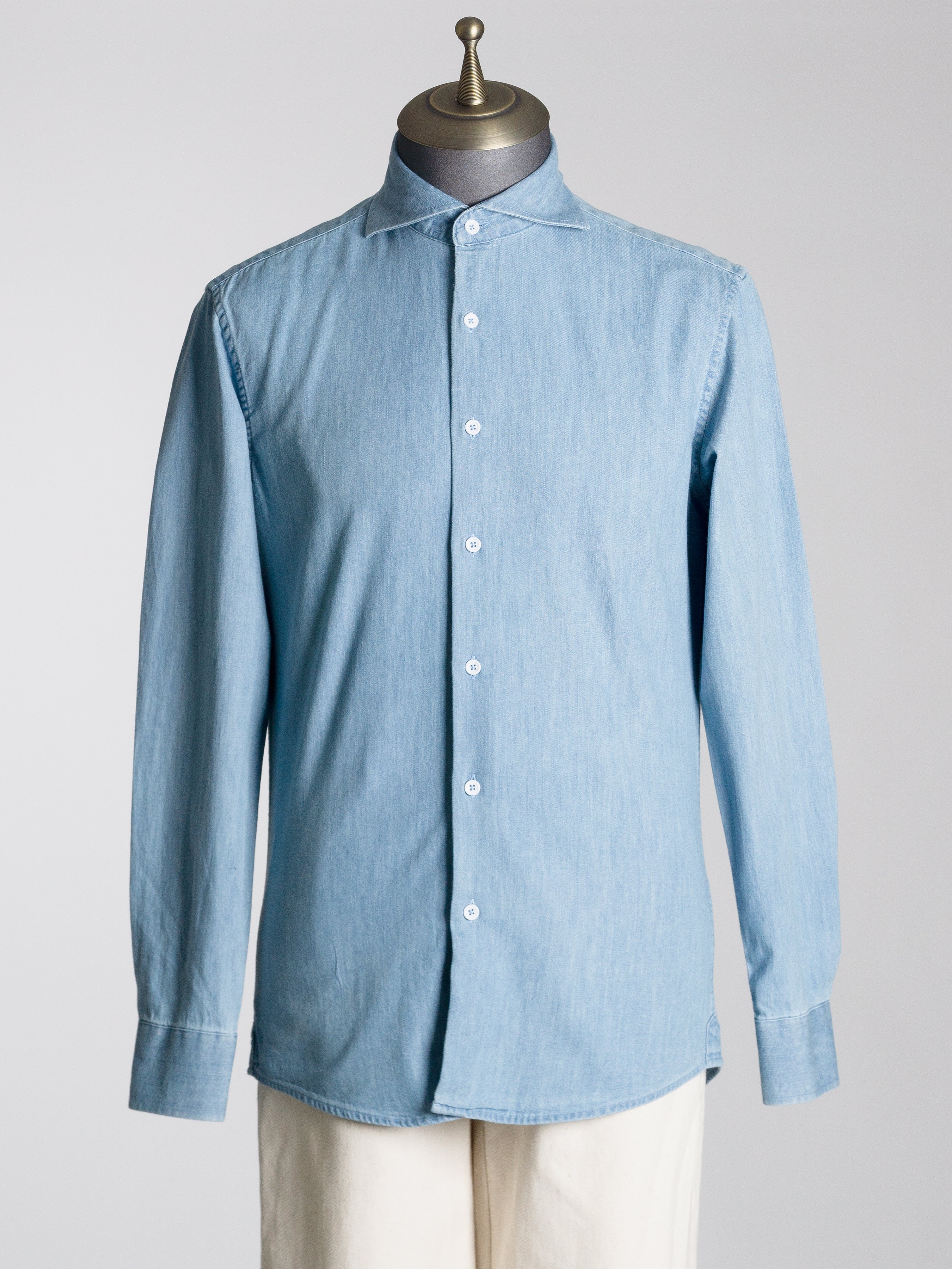 Chambray Shirt - Light Blue Windsor Collar