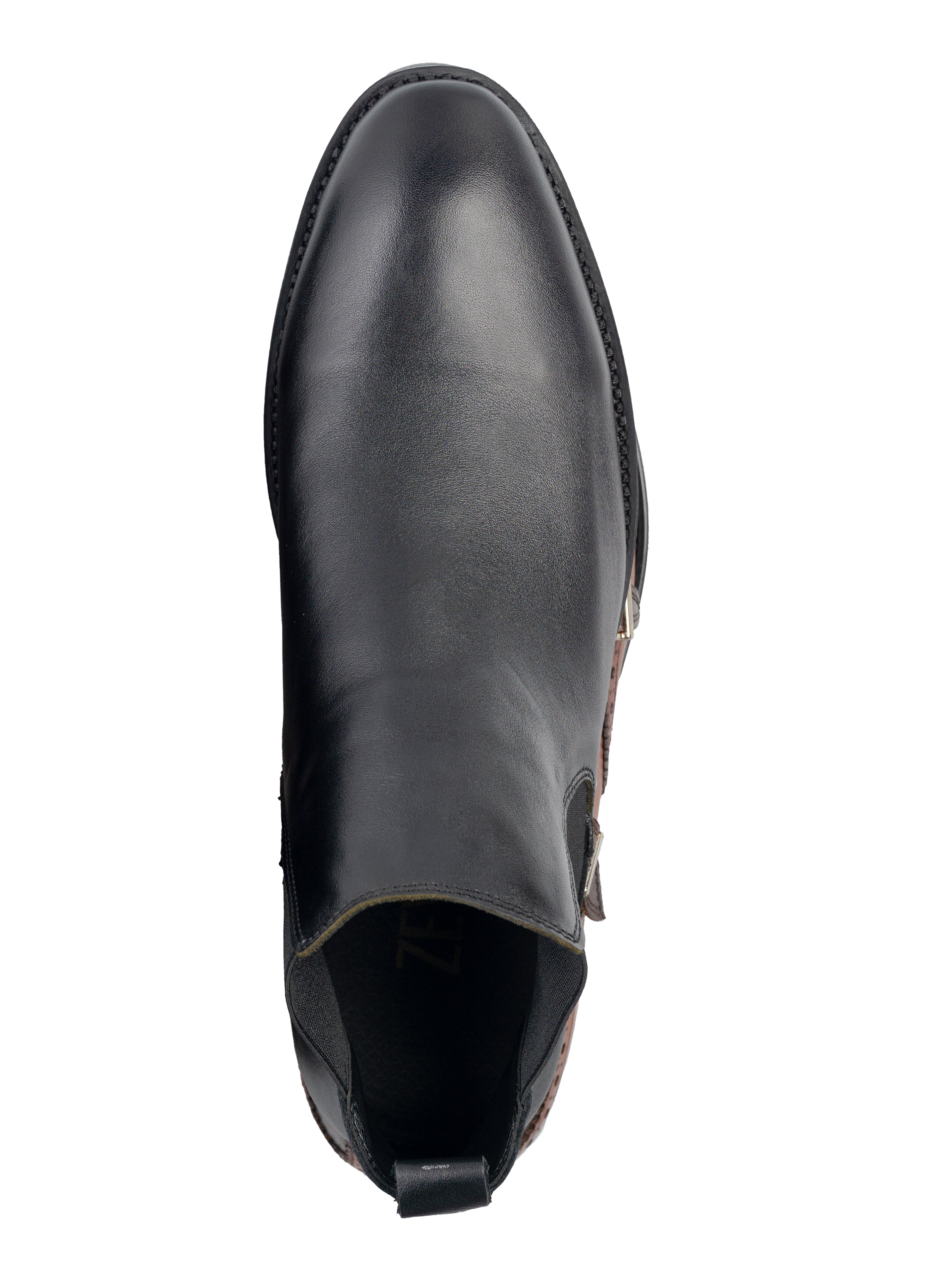 Chelsea Boots - Black Polished Leather (Crepe Sole)