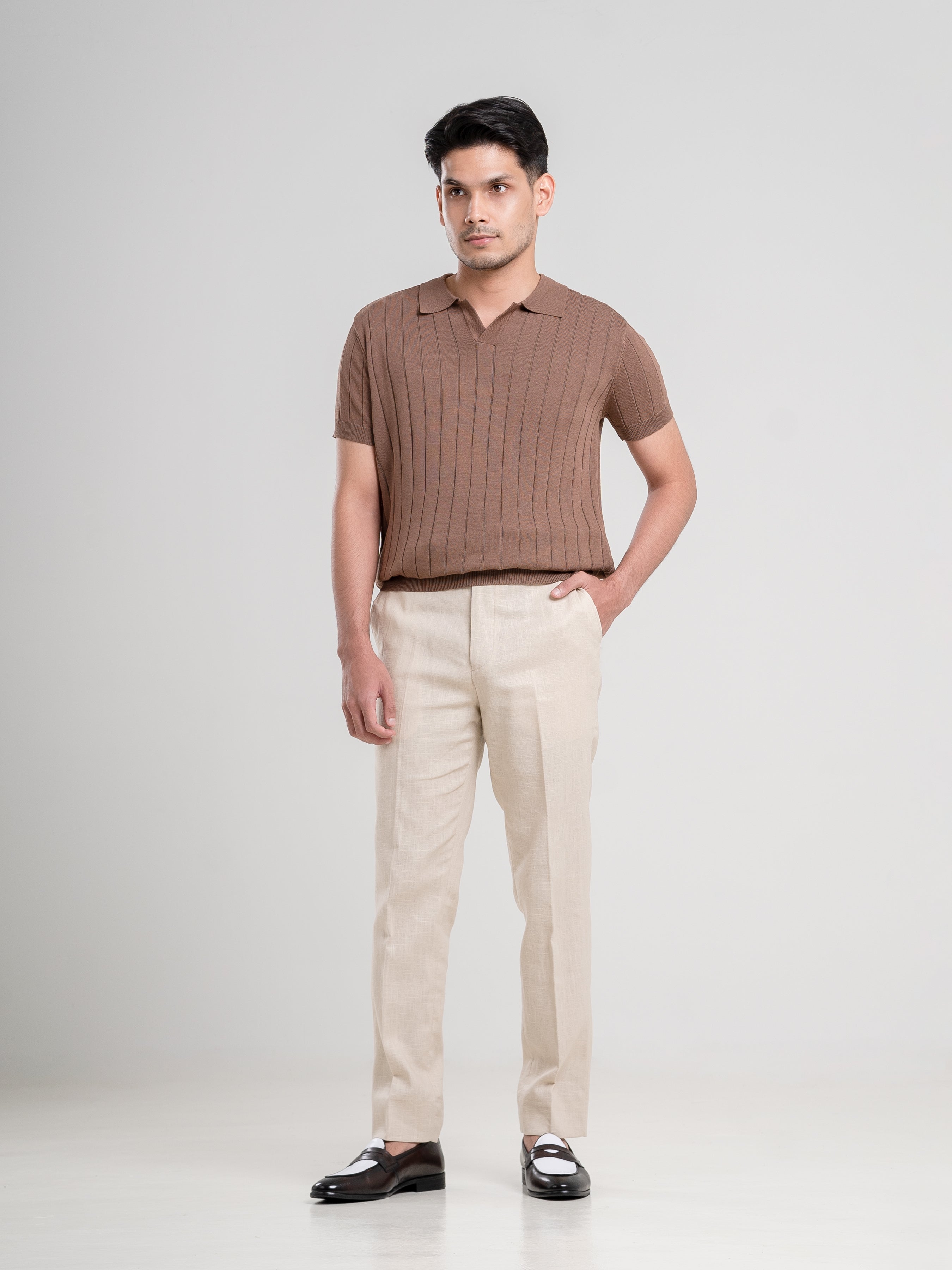 Dylan Knit Tee - Cappuccino