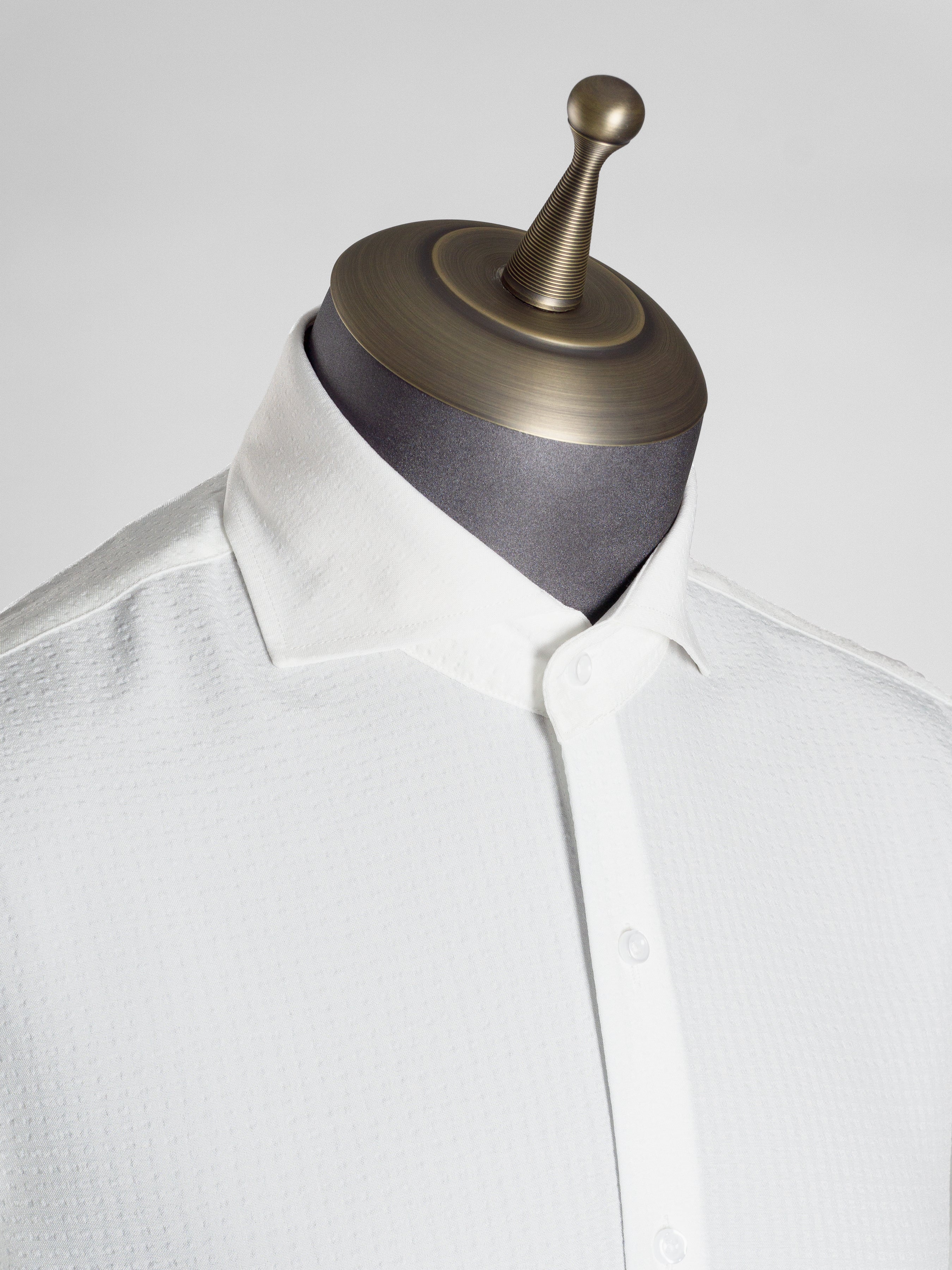 Seersucker Striped Shirt - White
