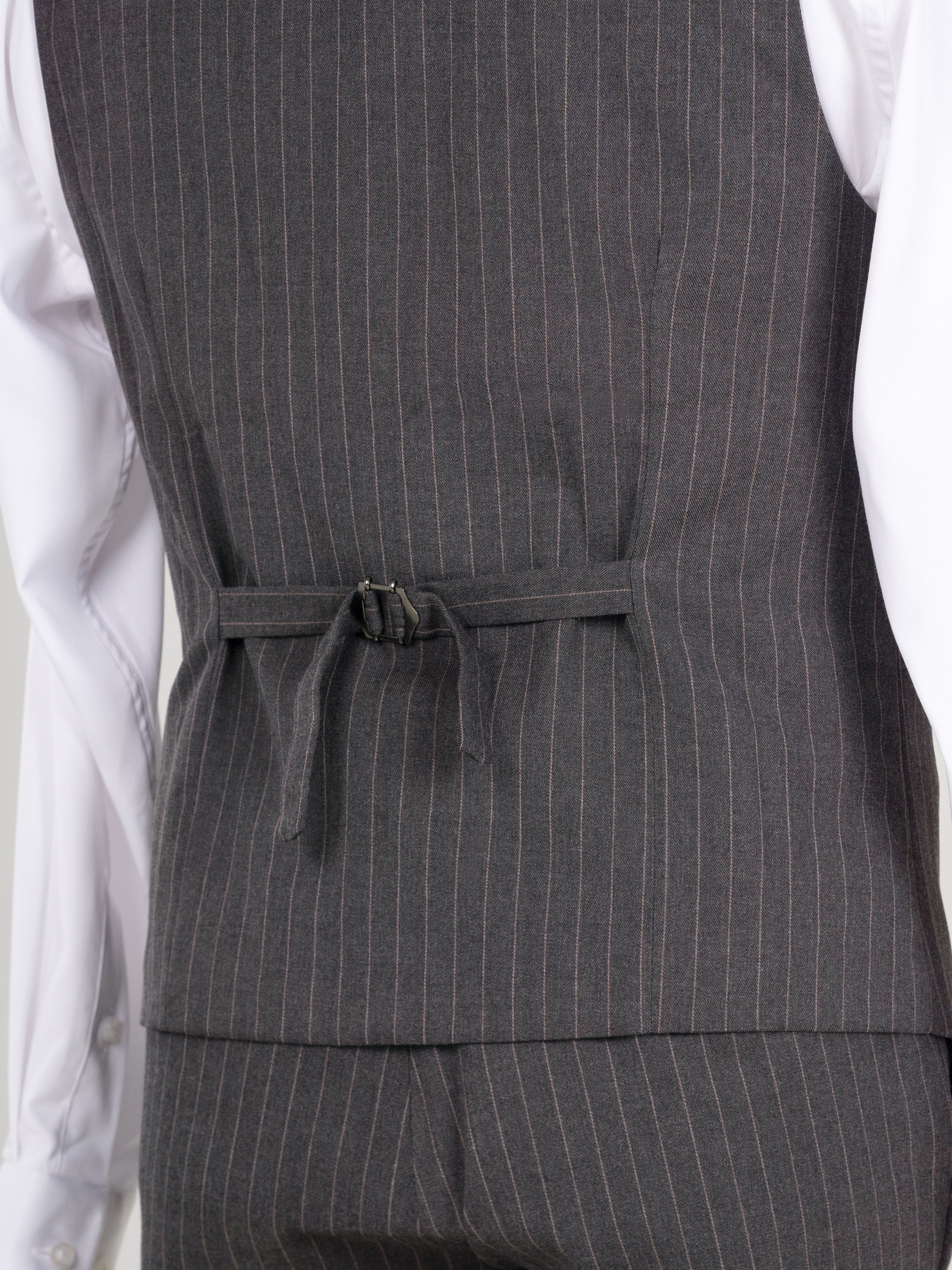 Vest - Dark Grey with Brown Pinstripes