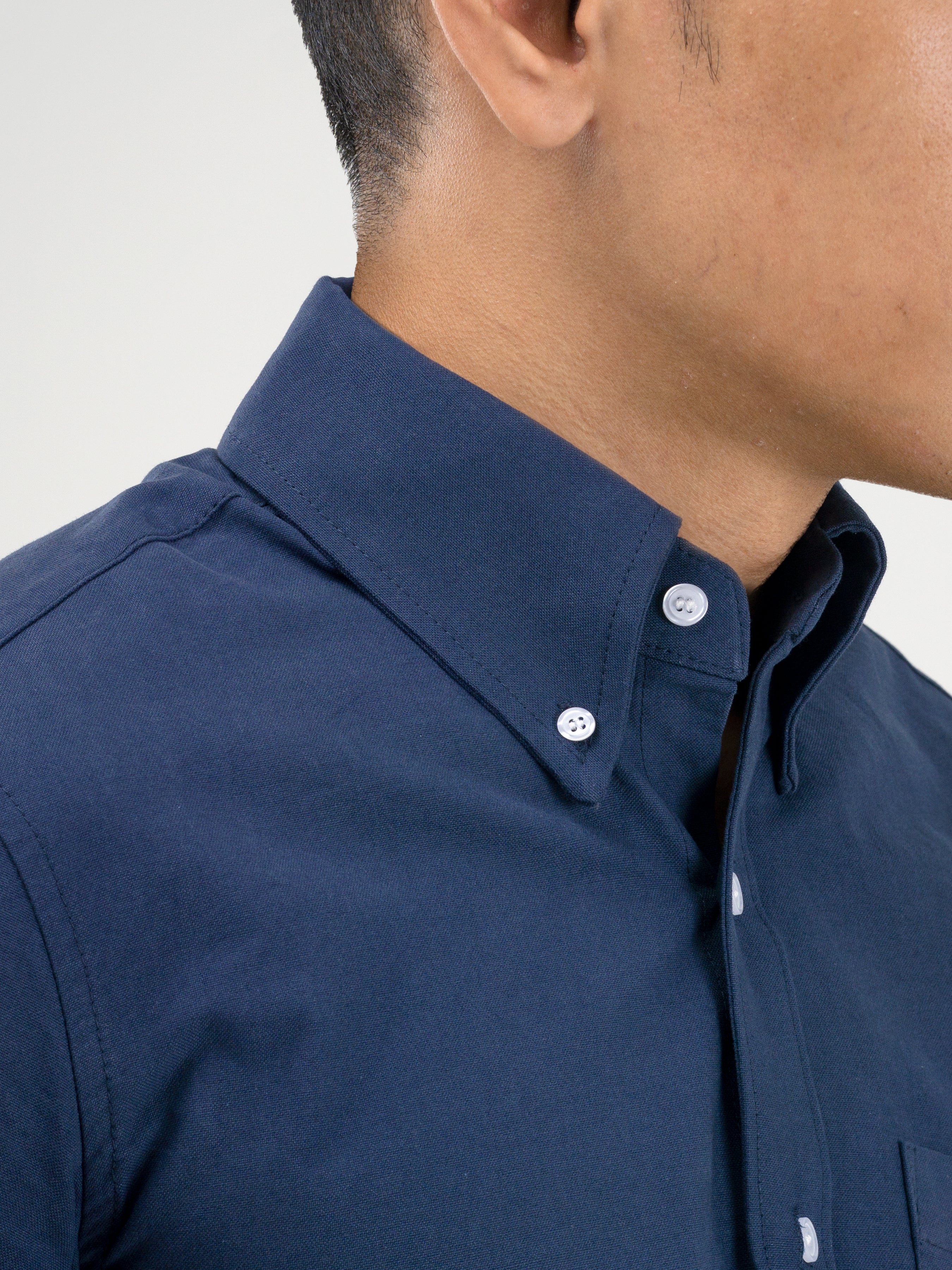 Formal Shirt - Dark Blue Oxford Button-Down Collar