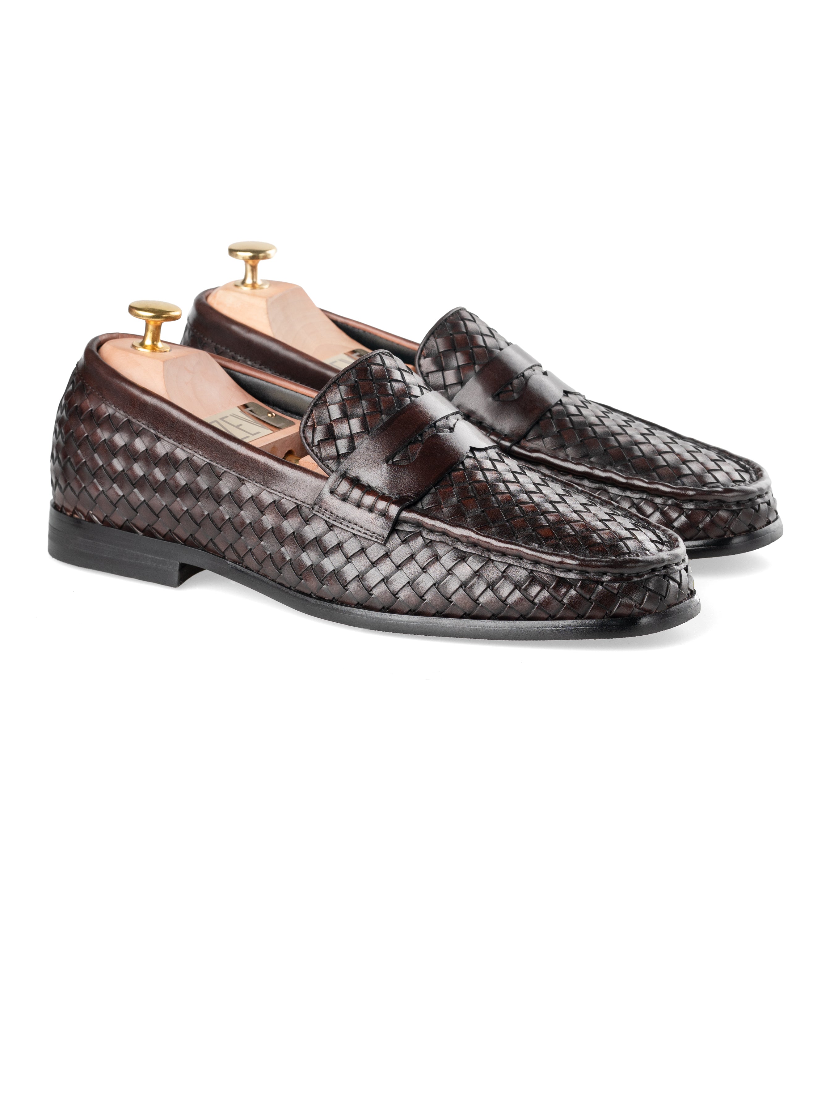 Marco Penny Loafer - Coffee Woven Leather
