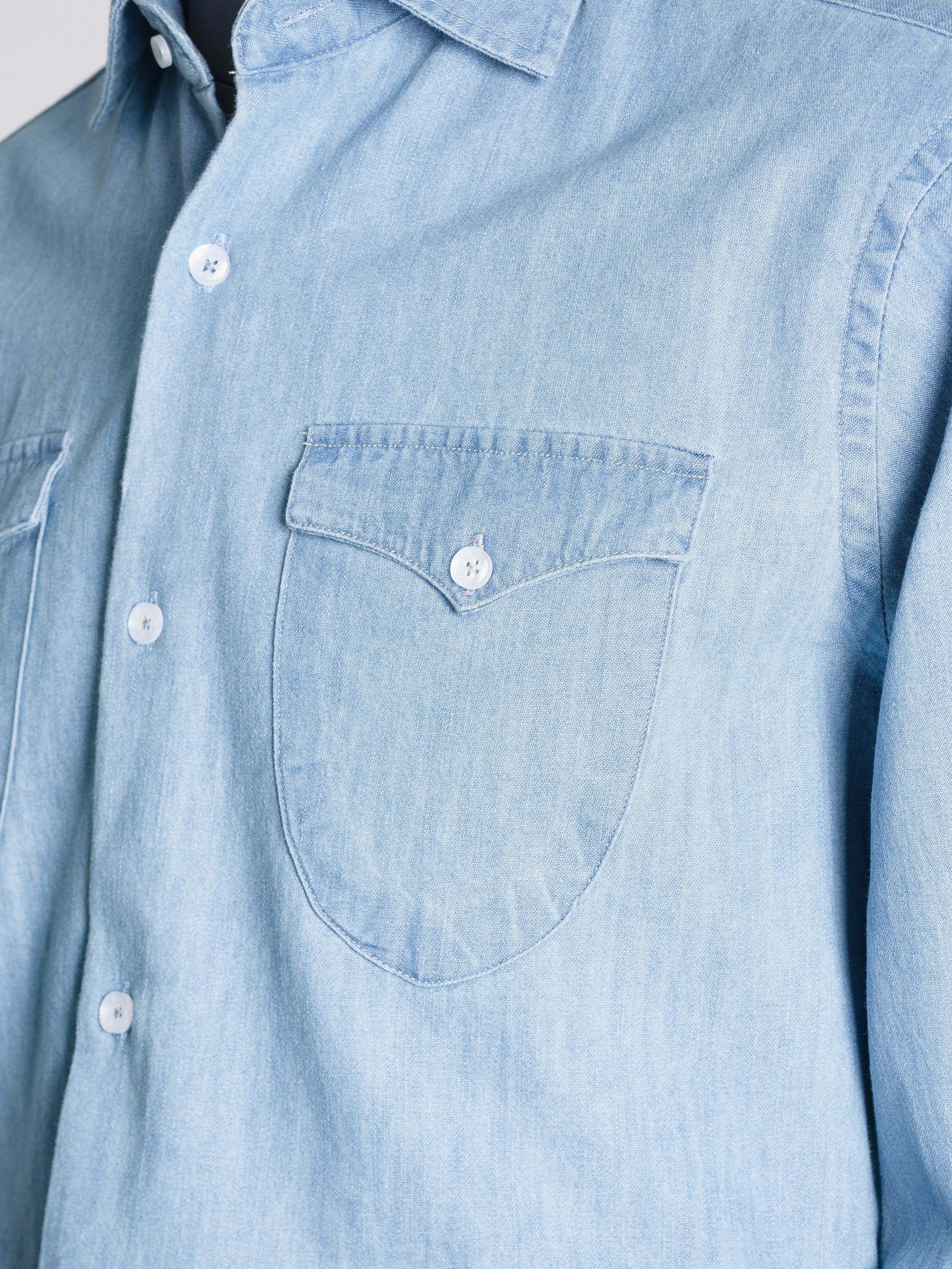 Mateo Denim Shirt - Light Blue Windsor Collar