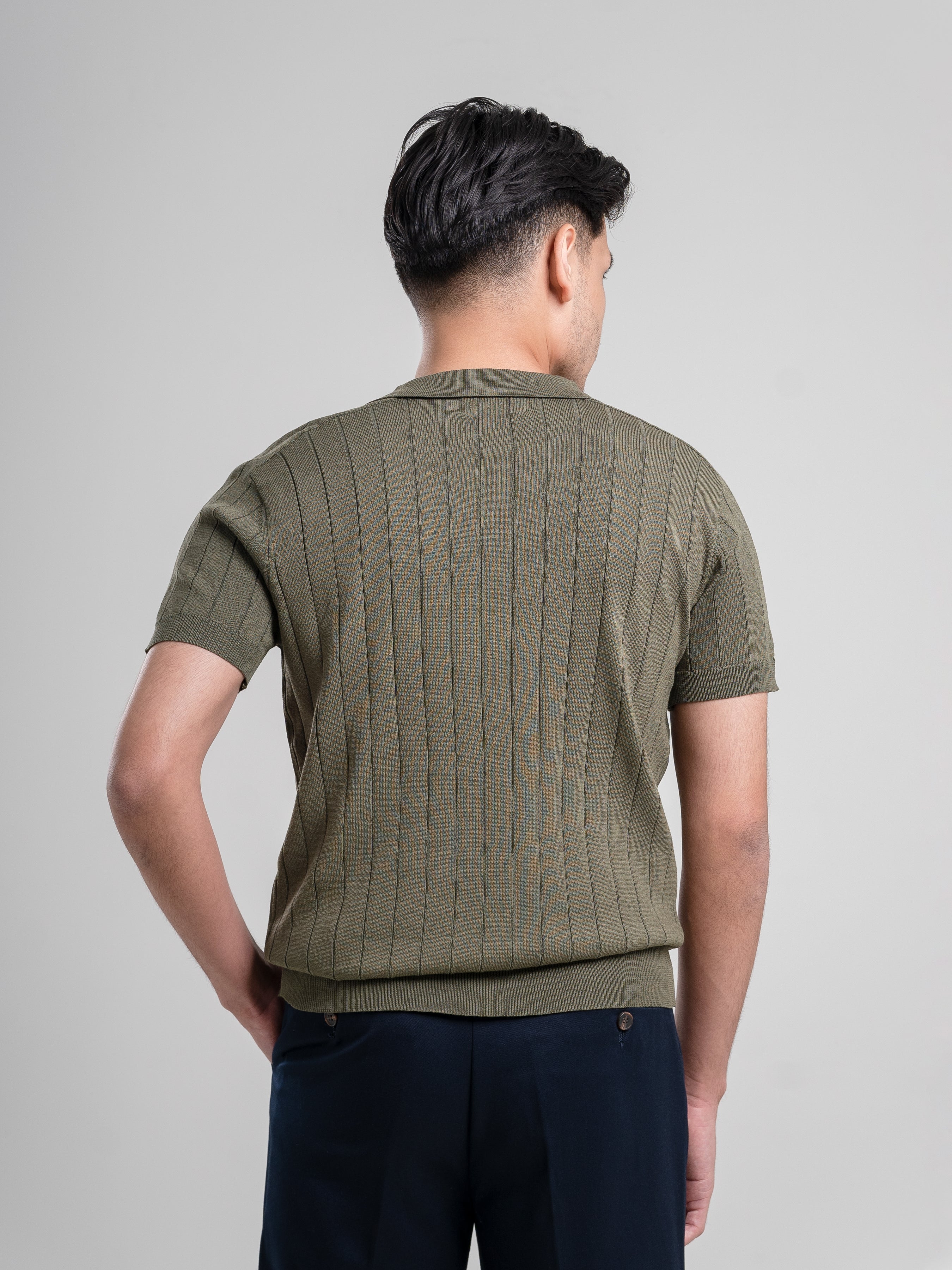 Dylan Knit Tee - Olive Green