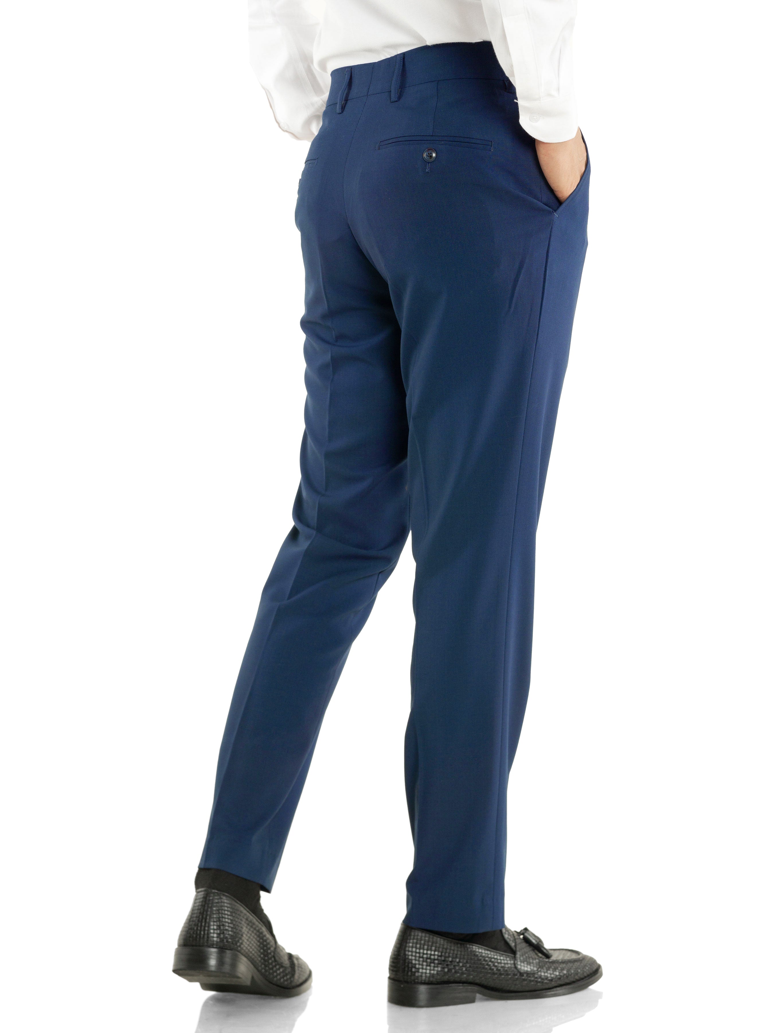 Trousers With Belt Loop - Royal Blue Plain (Stretchable)
