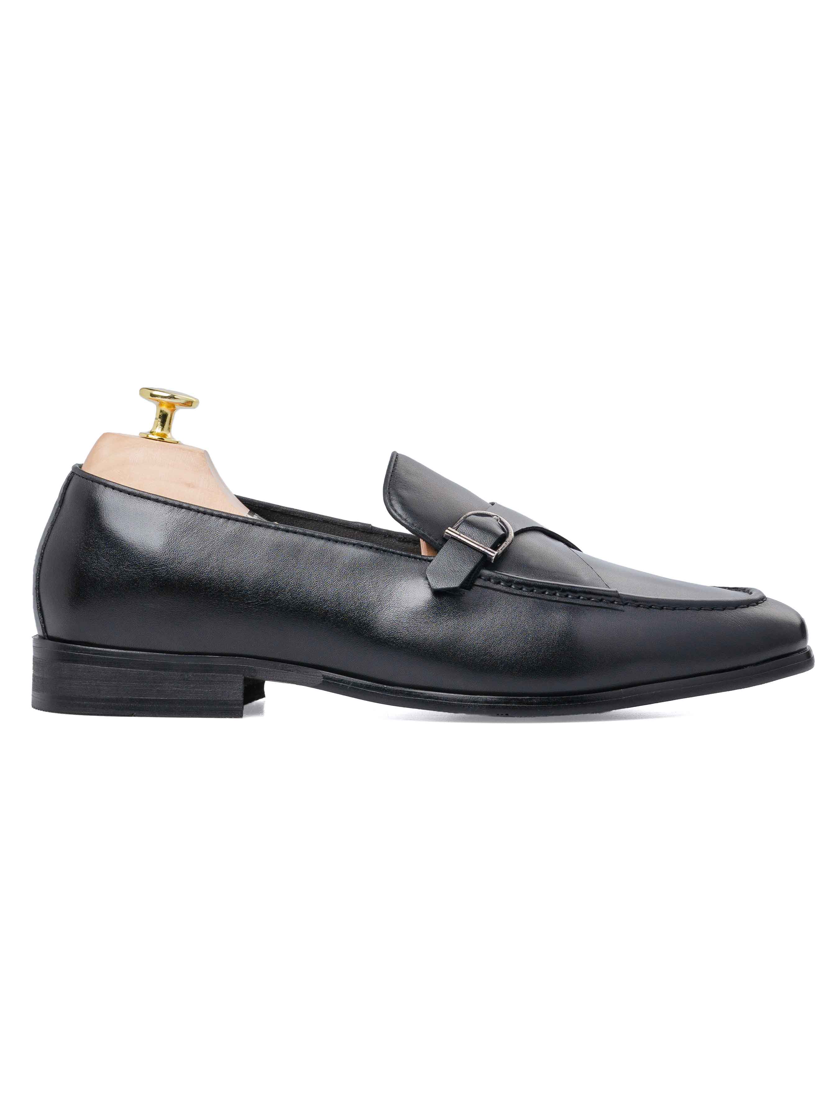 Leo Duo Strap Loafer - Solid Black