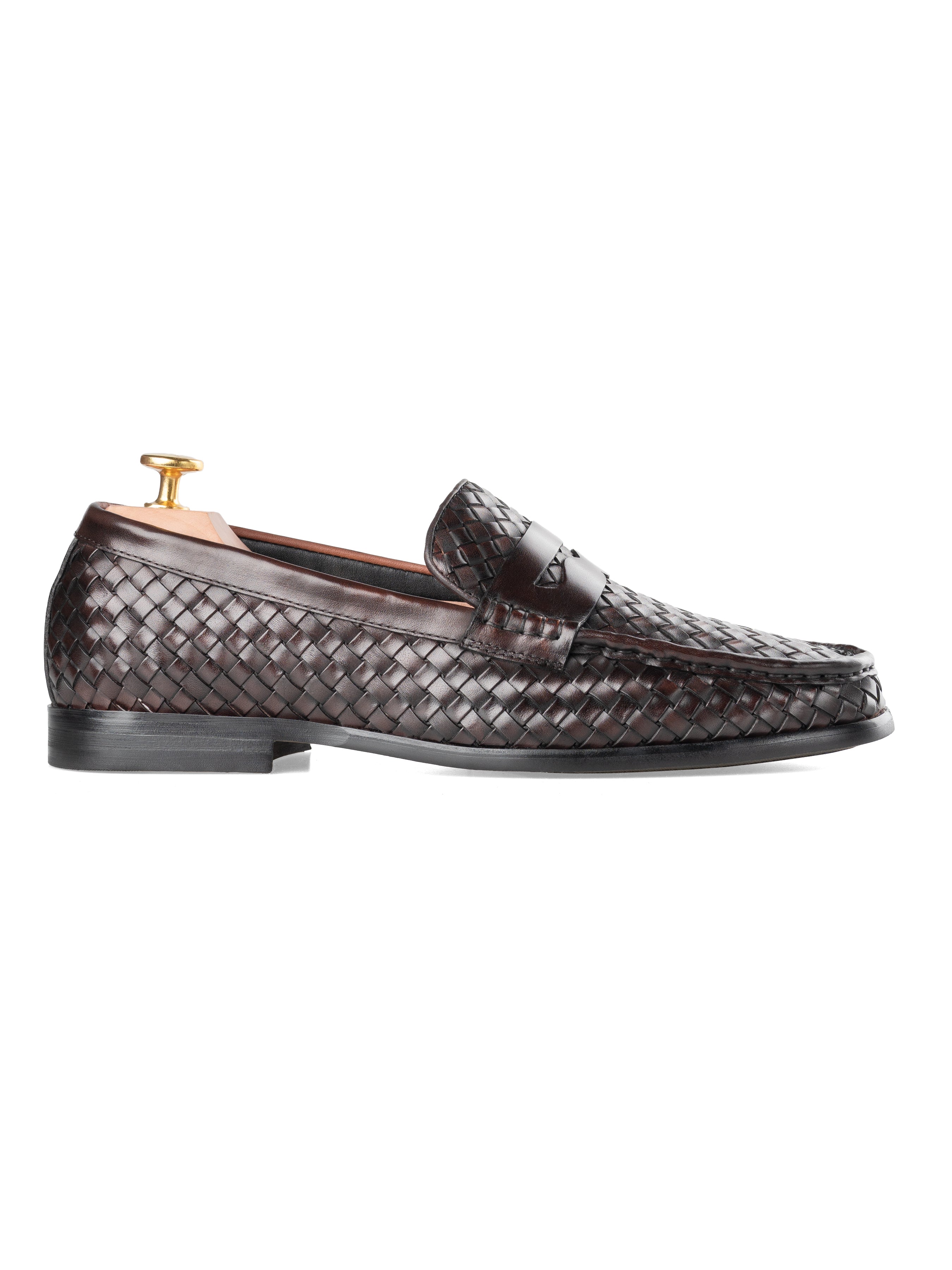 Marco Penny Loafer - Coffee Woven Leather