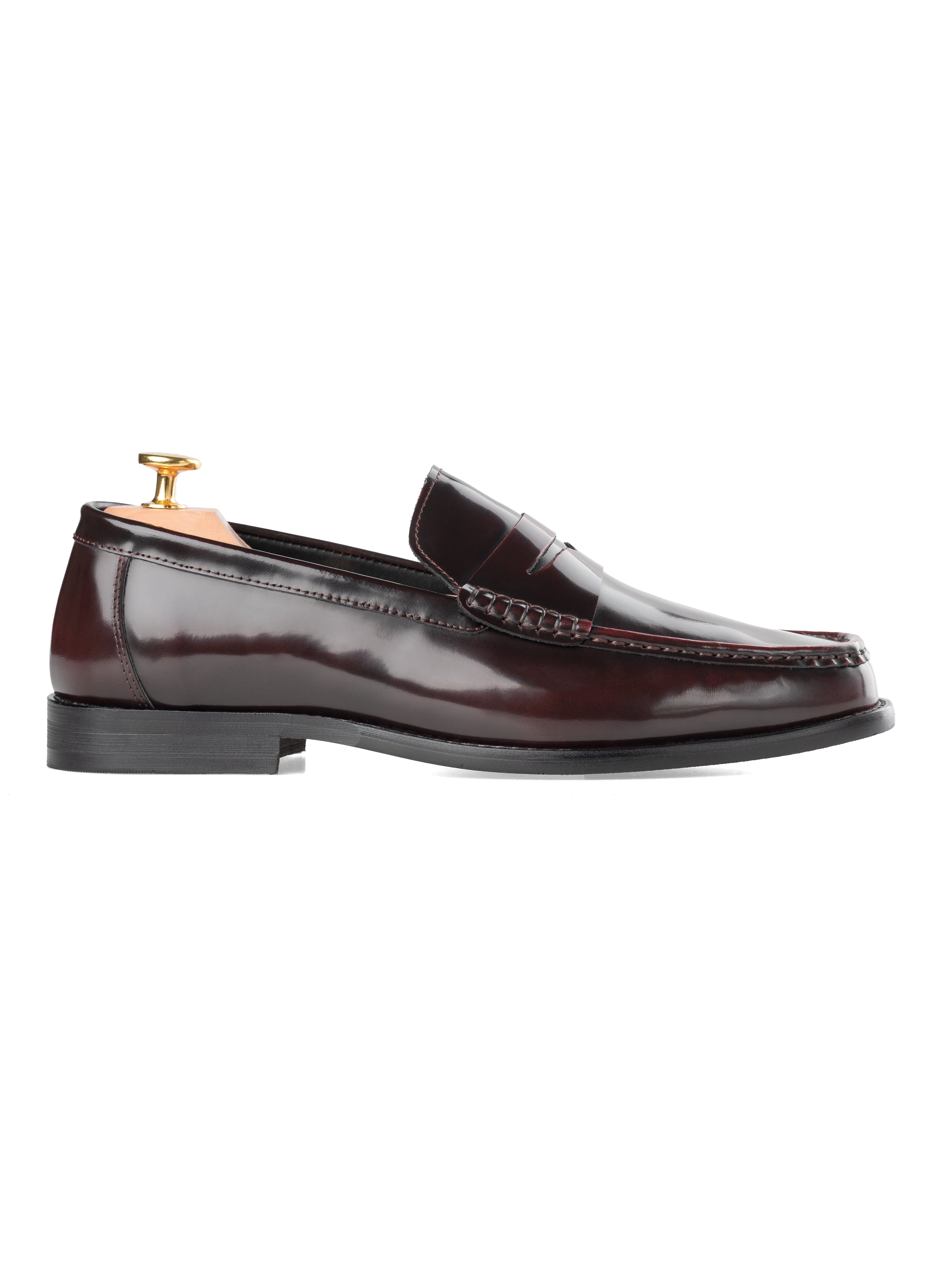 Marco Penny Loafer - Red Burgundy Polished Leather