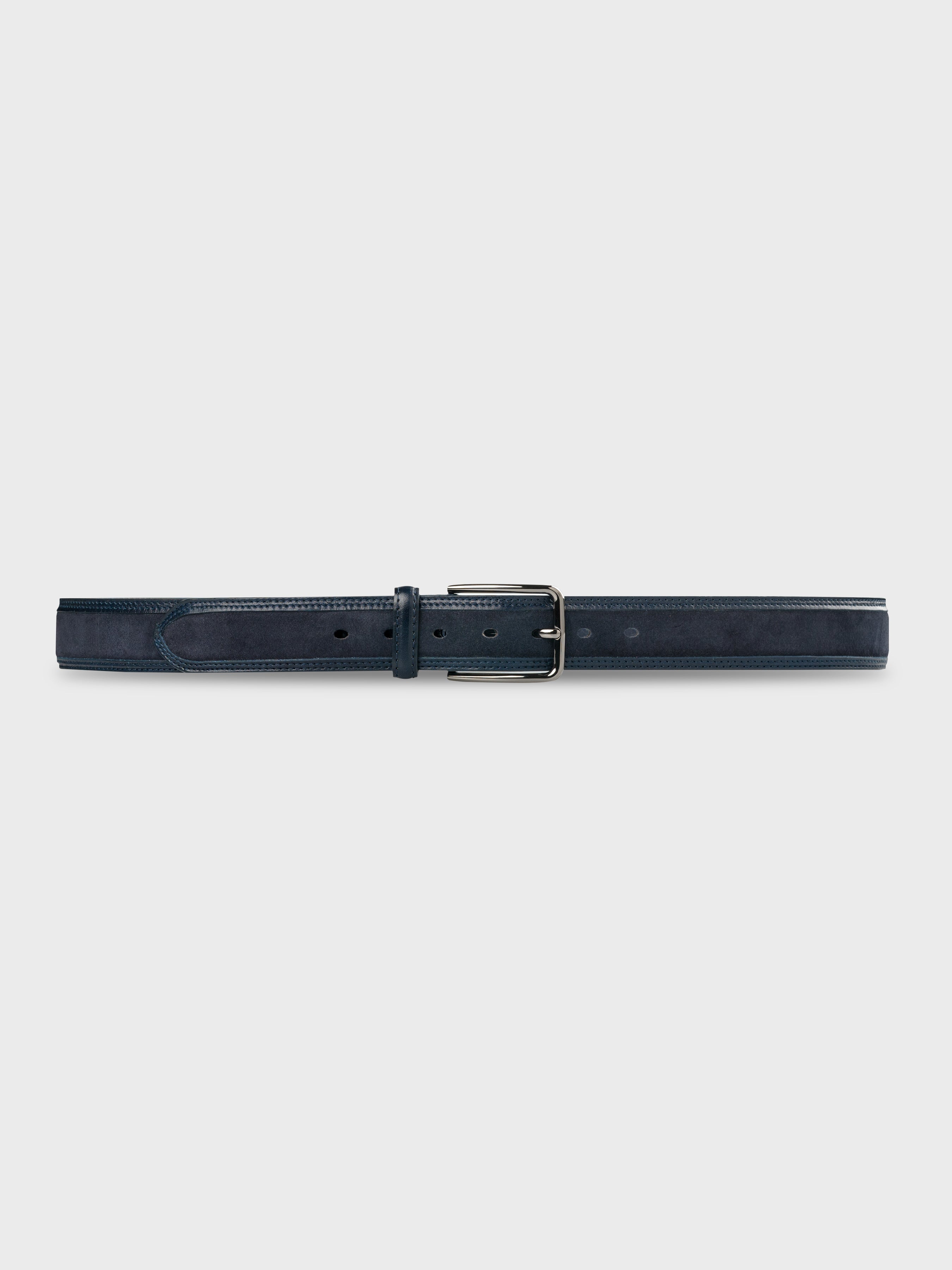 Suede Leather Belt - Black Gunmetal Buckle