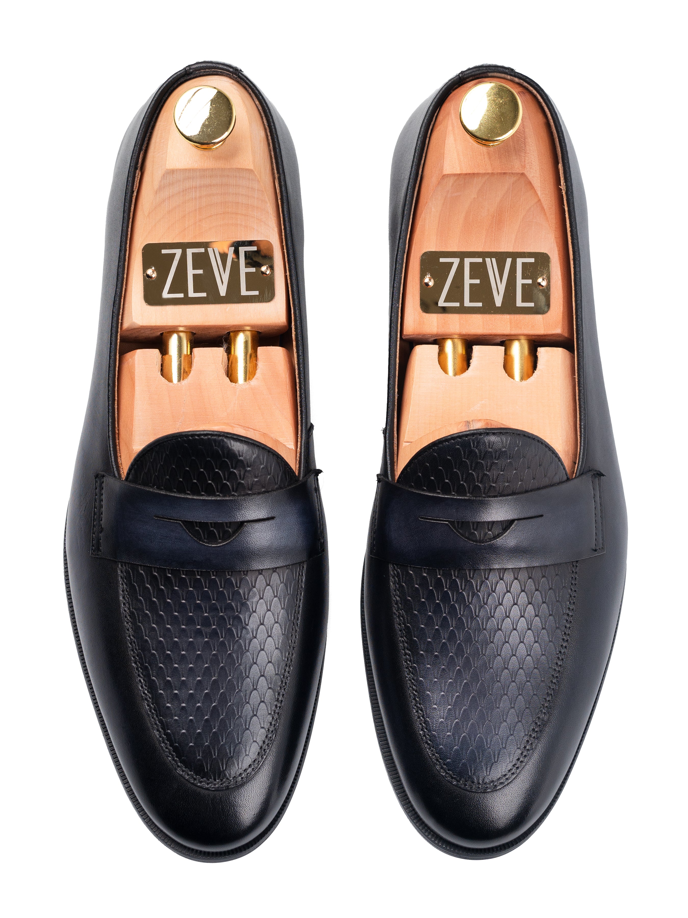 Enzo Belgian Loafer - Black Grey (Hand Painted Patina)