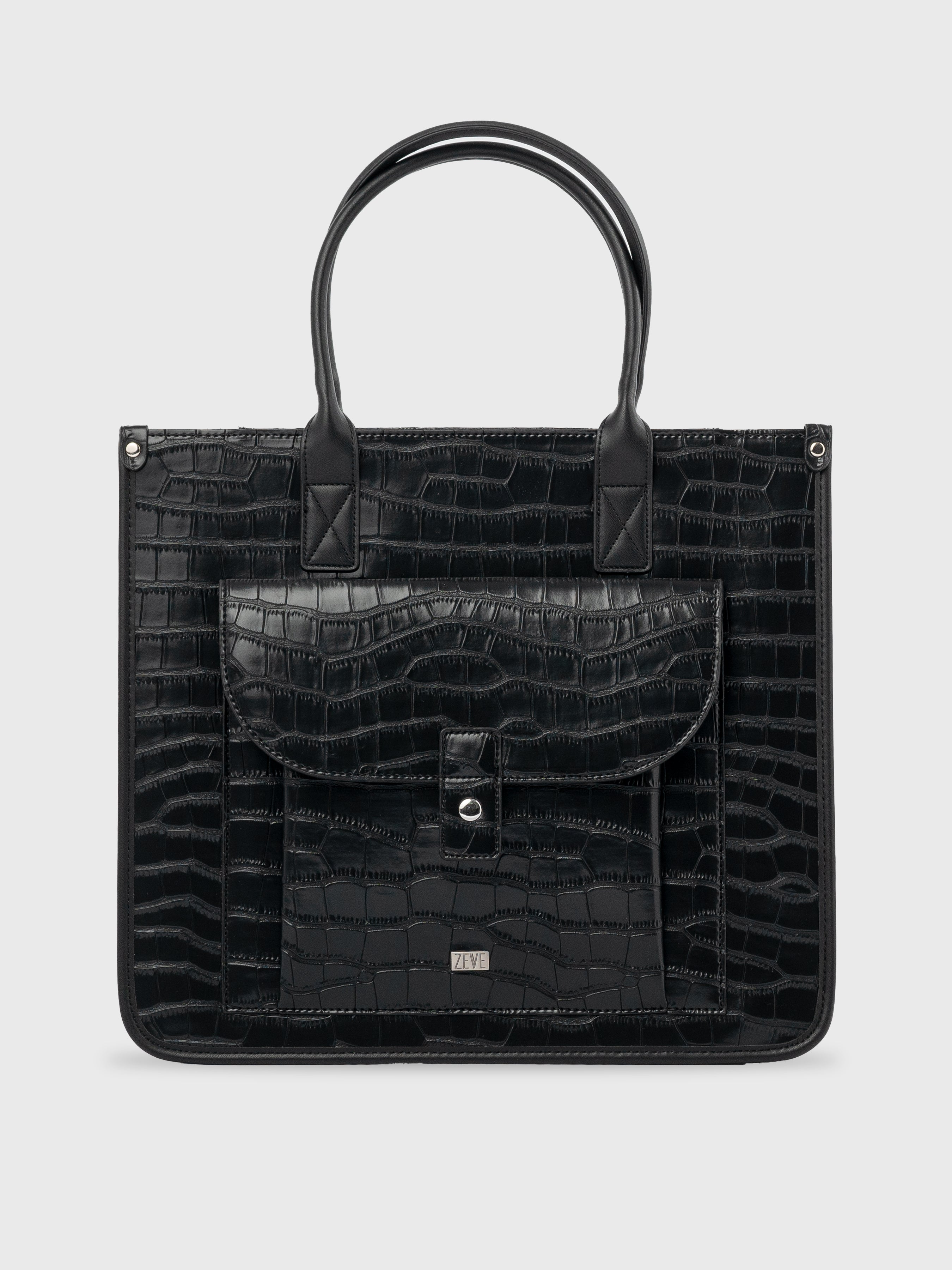 Ares Tote Bag With Zipper - Croco
