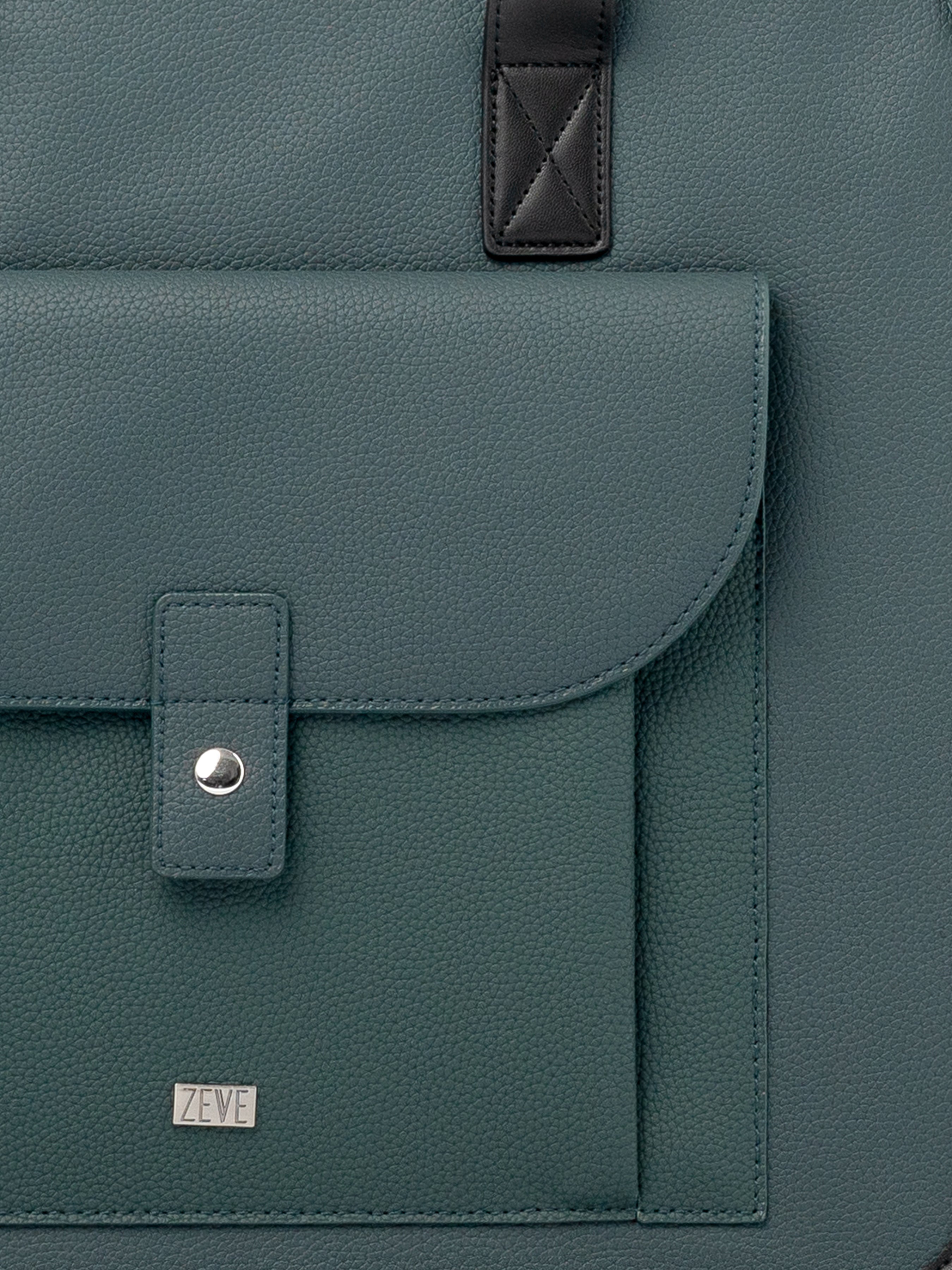 Ares Tote Bag With Zipper - Dark Green