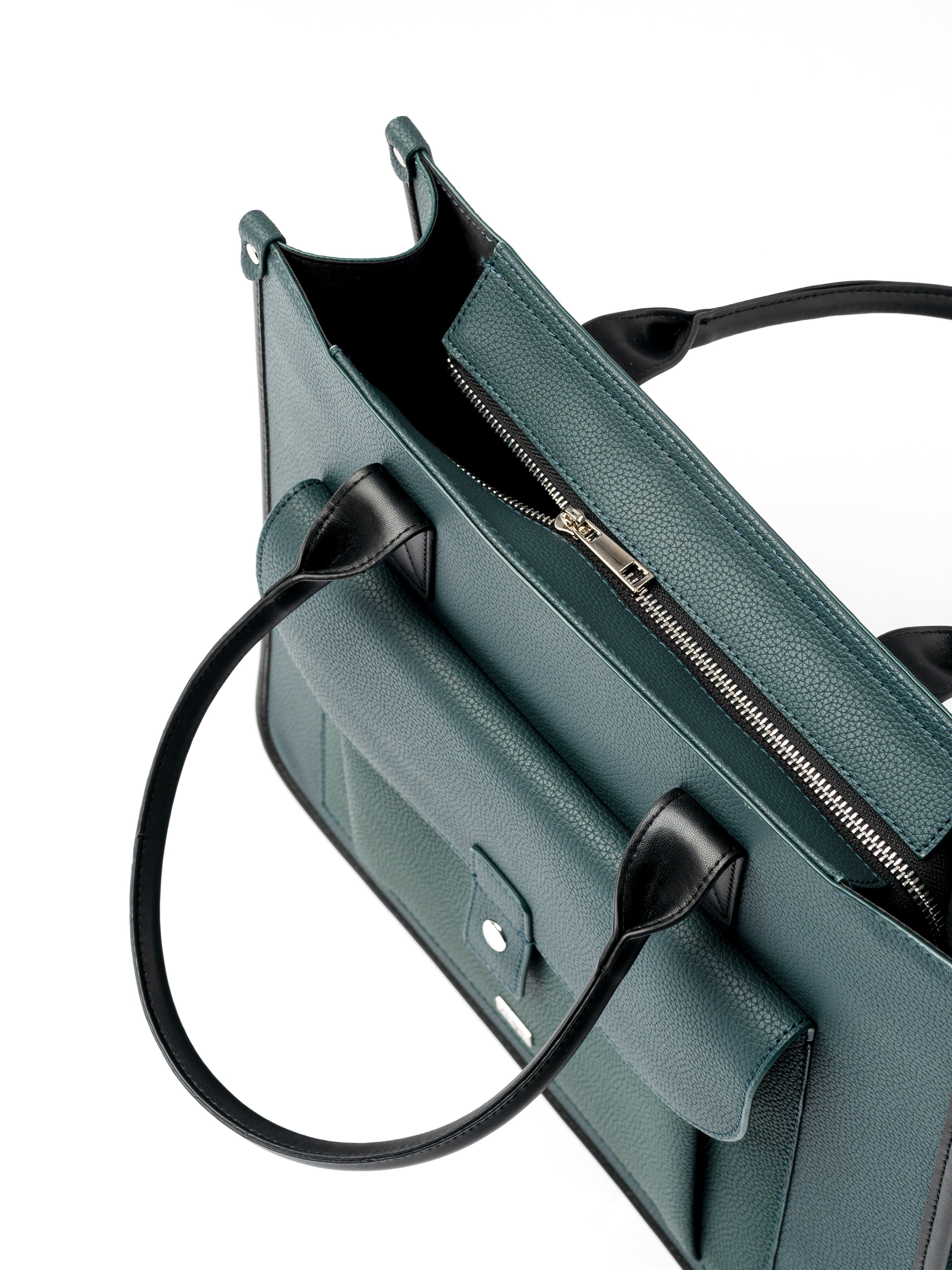 Ares Tote Bag With Zipper - Dark Green