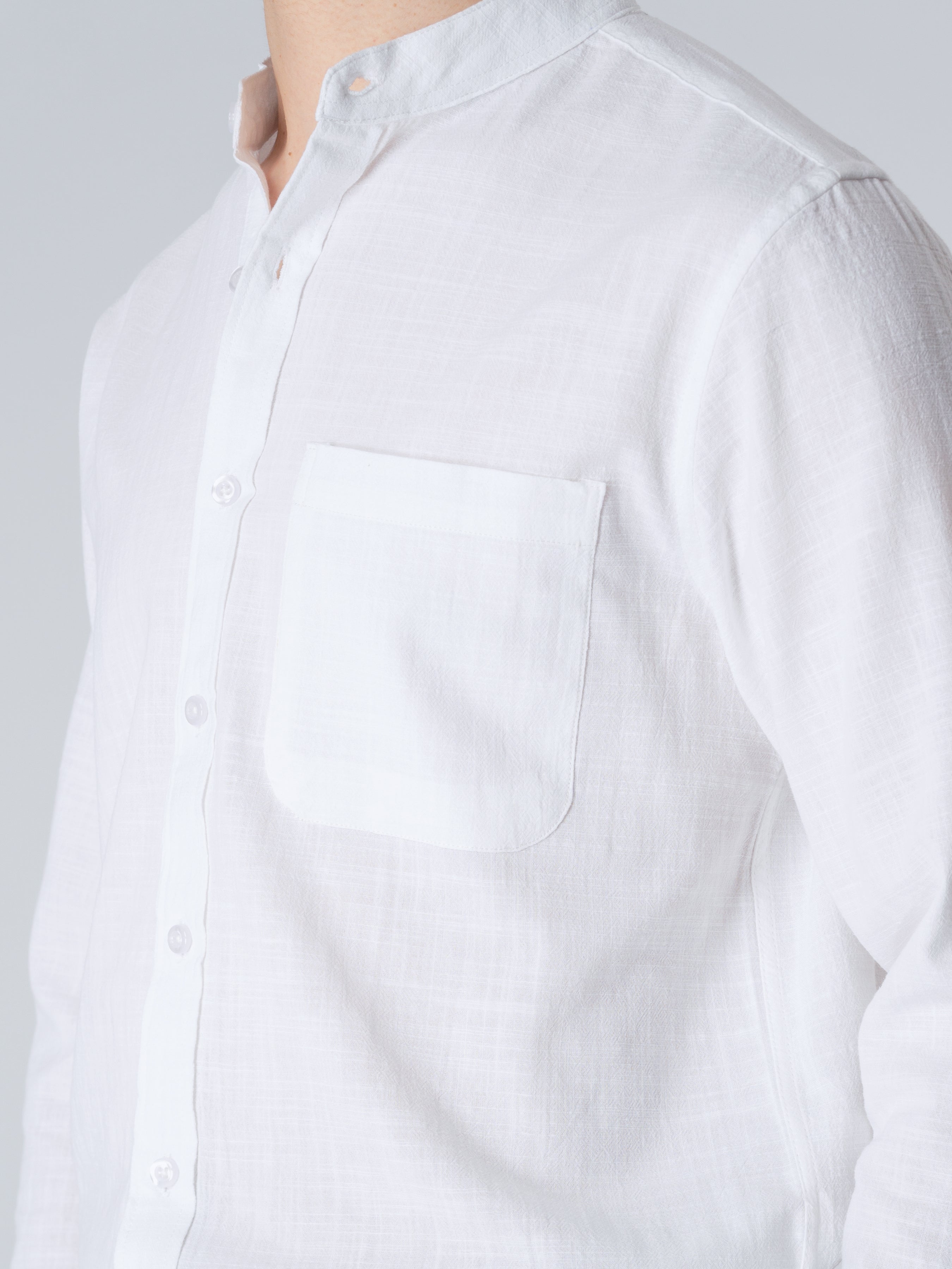 Stand Collar Shirt - White