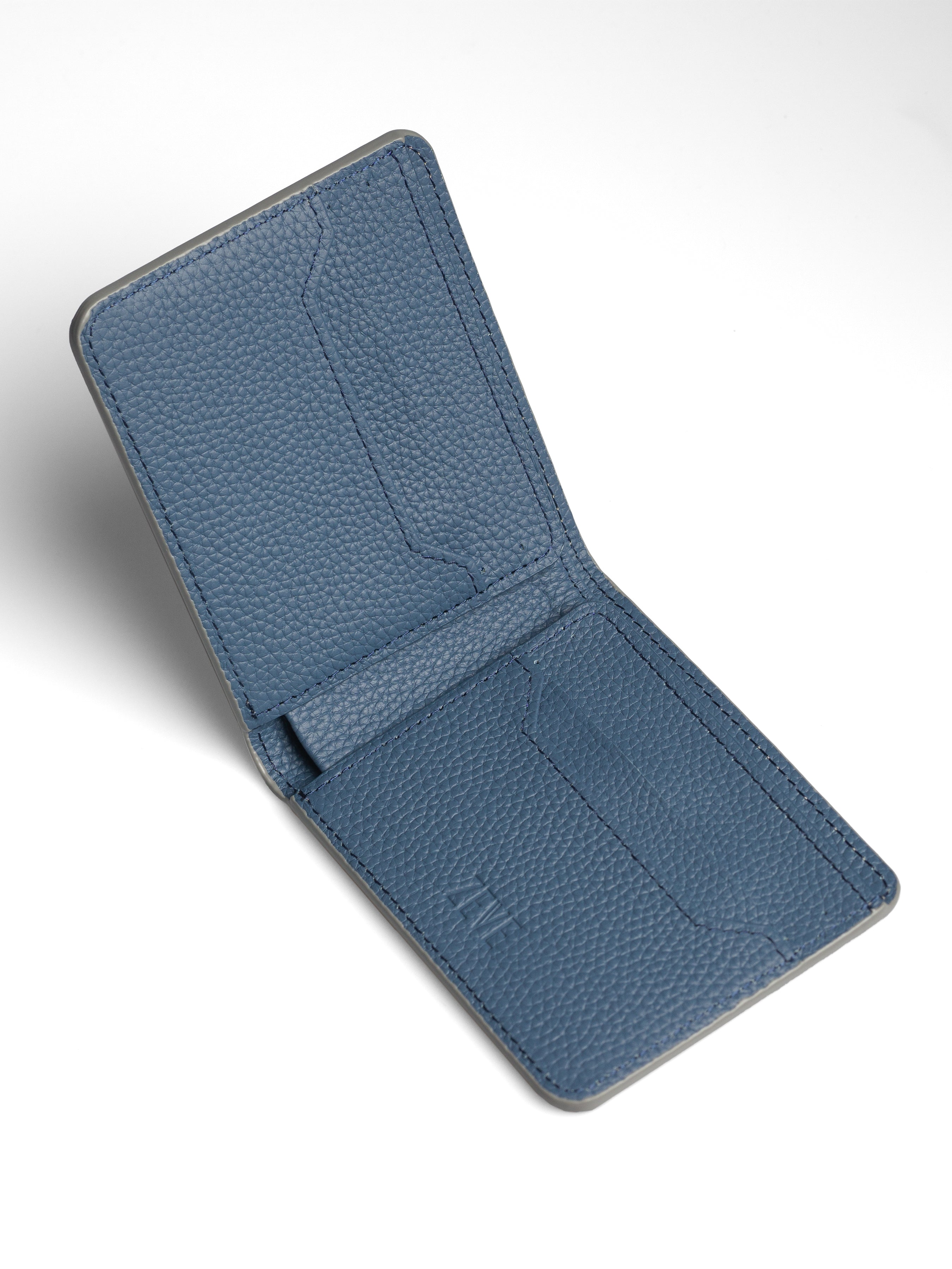 Artemis Python Wallet - Grey and Blue Leather