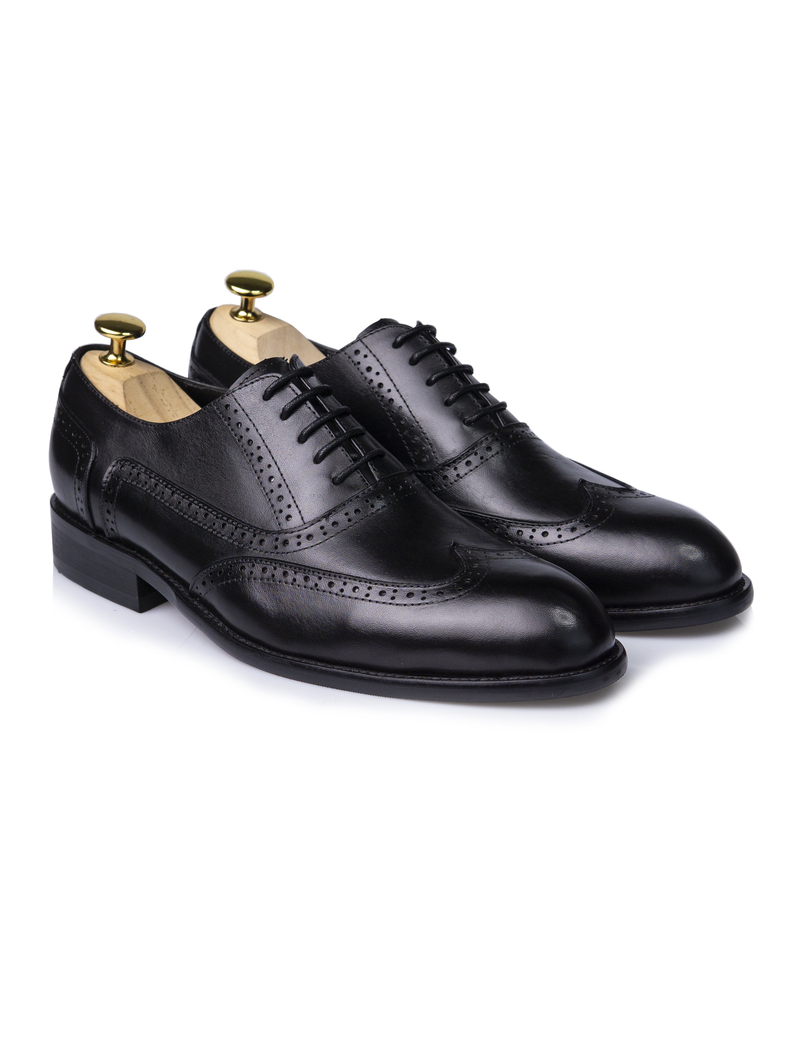 Oxford Brogue Wingtip - Black Lace Up - Zeve Shoes