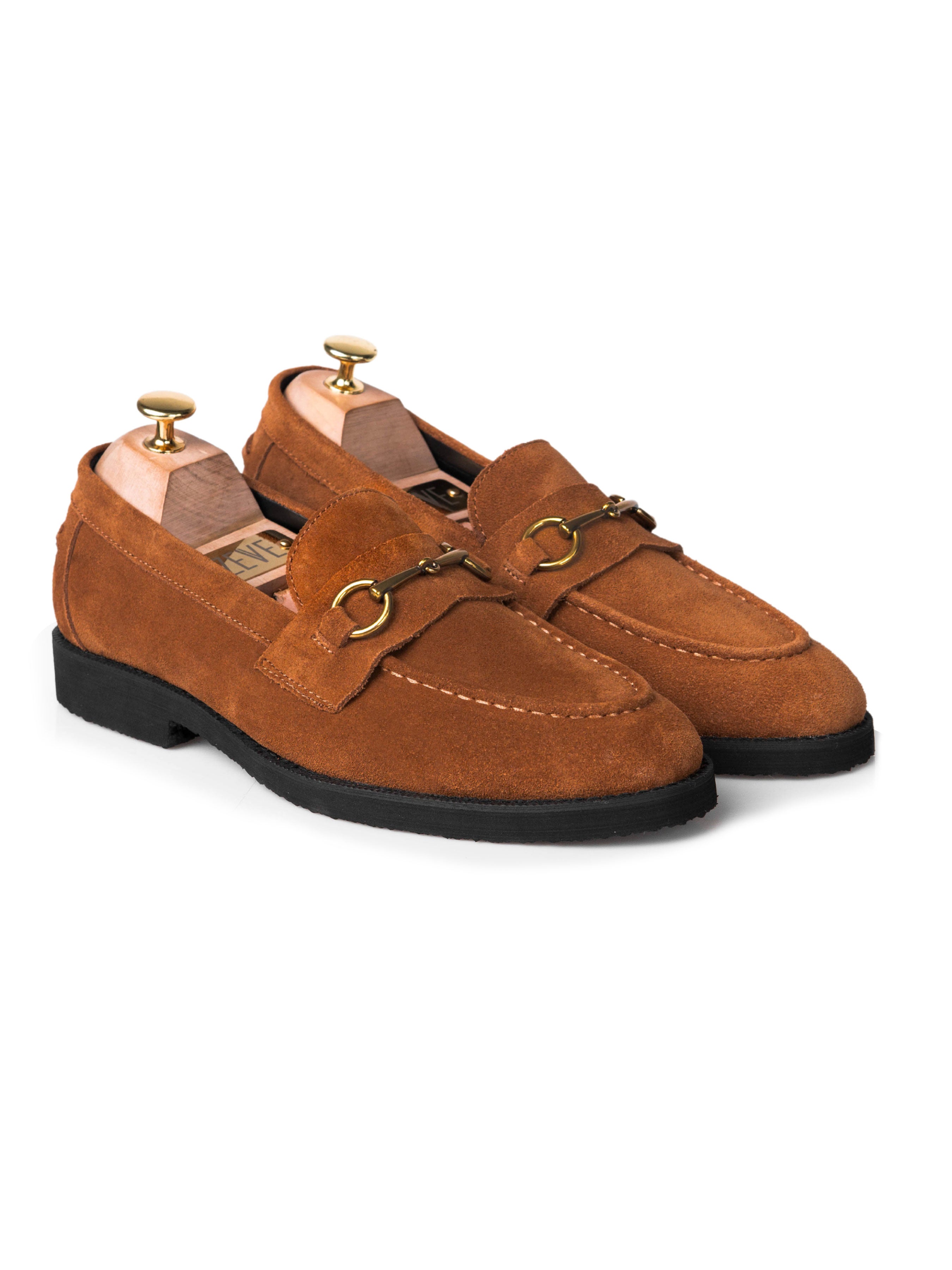 Penny Loafer Horsebit Buckle - Brown Suede Leather (Crepe Sole) - Zeve Shoes