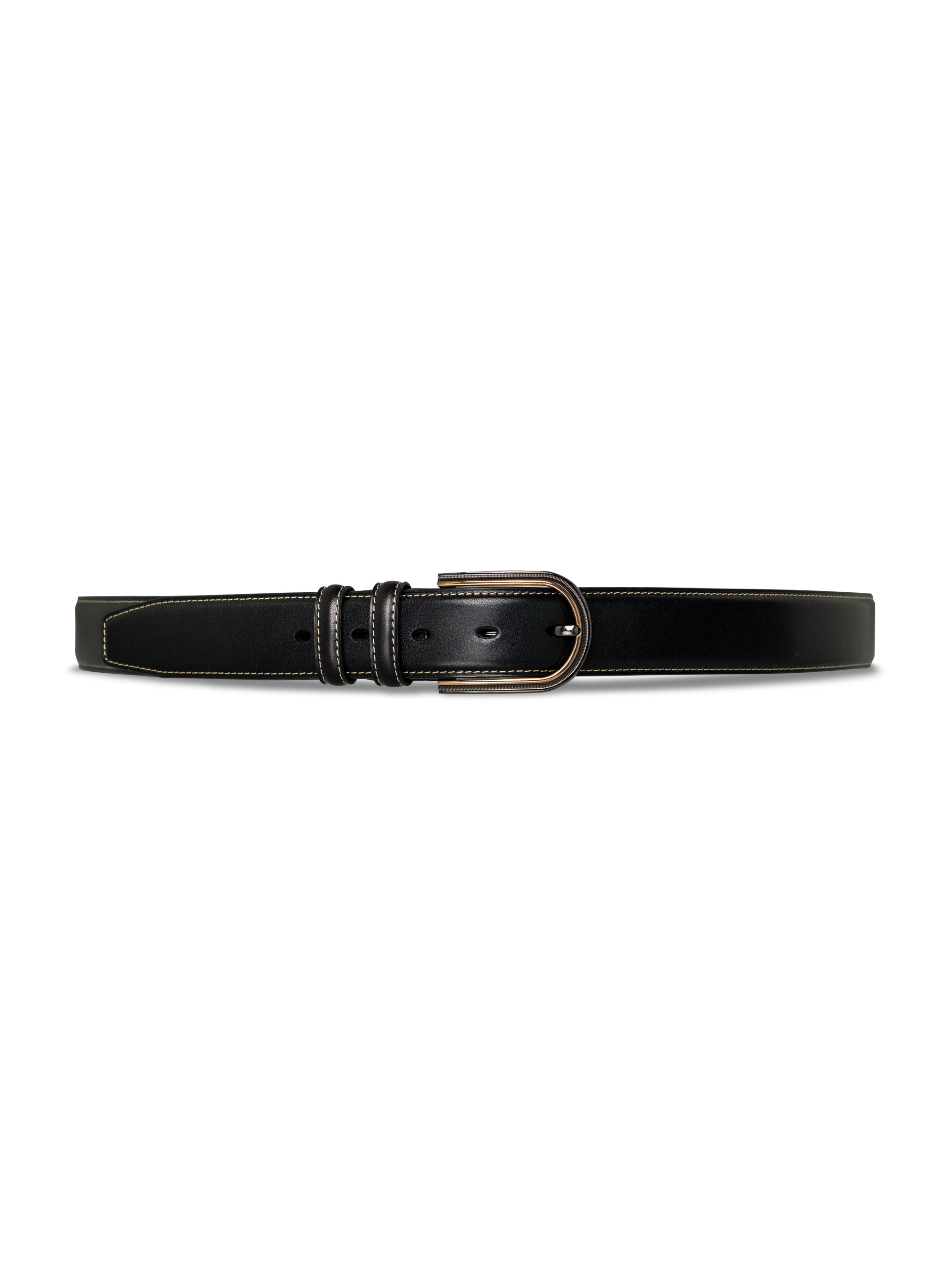 Leather Belt with Palladium-toned Buckle (Hand Painted Patina) - Zeve Shoes