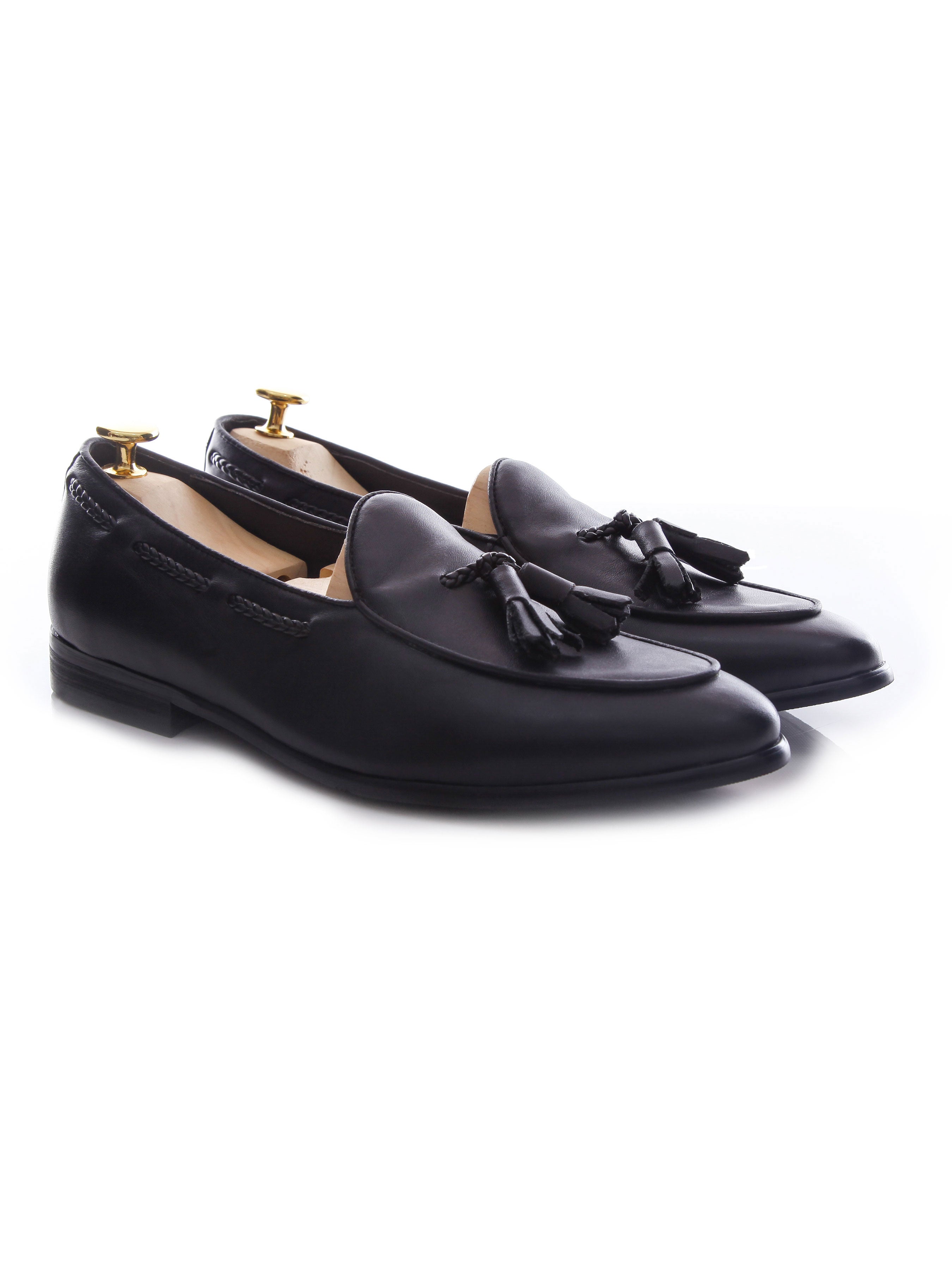 Belgian Loafer With Tassel - Black Leather - Zeve Shoes