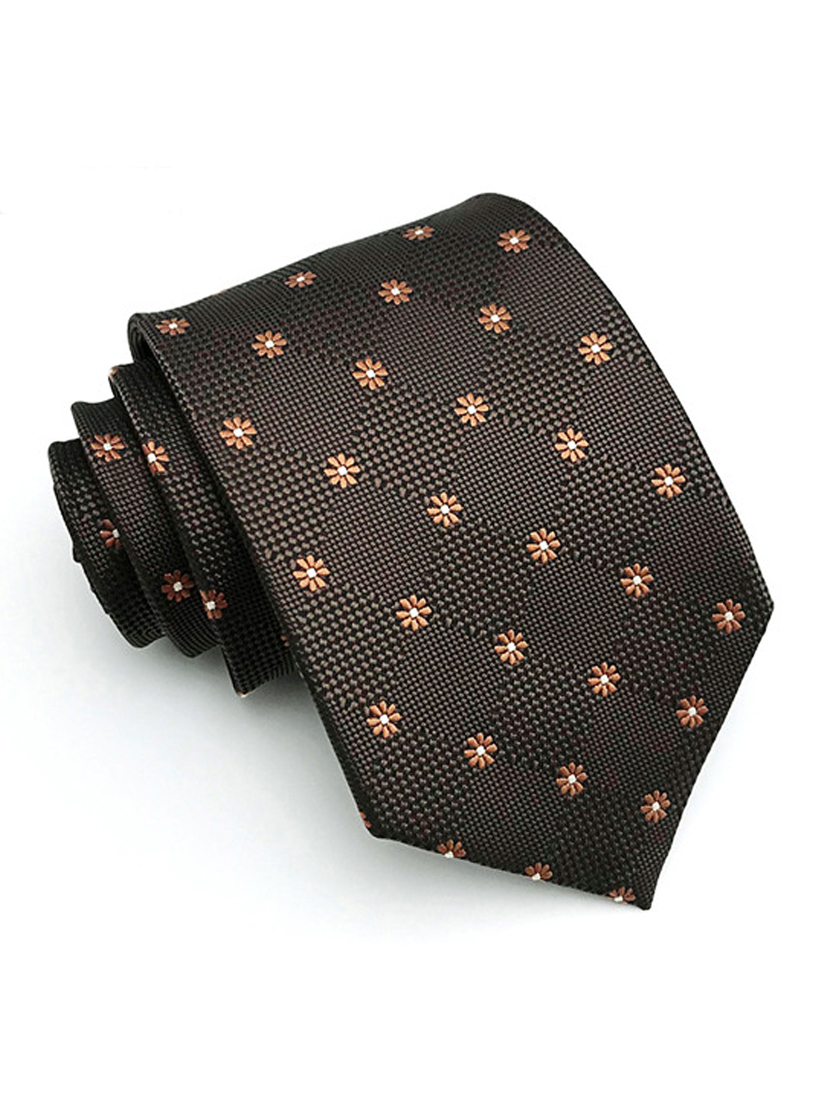 Floral Medallion Tie - Dark Brown - Zeve Shoes
