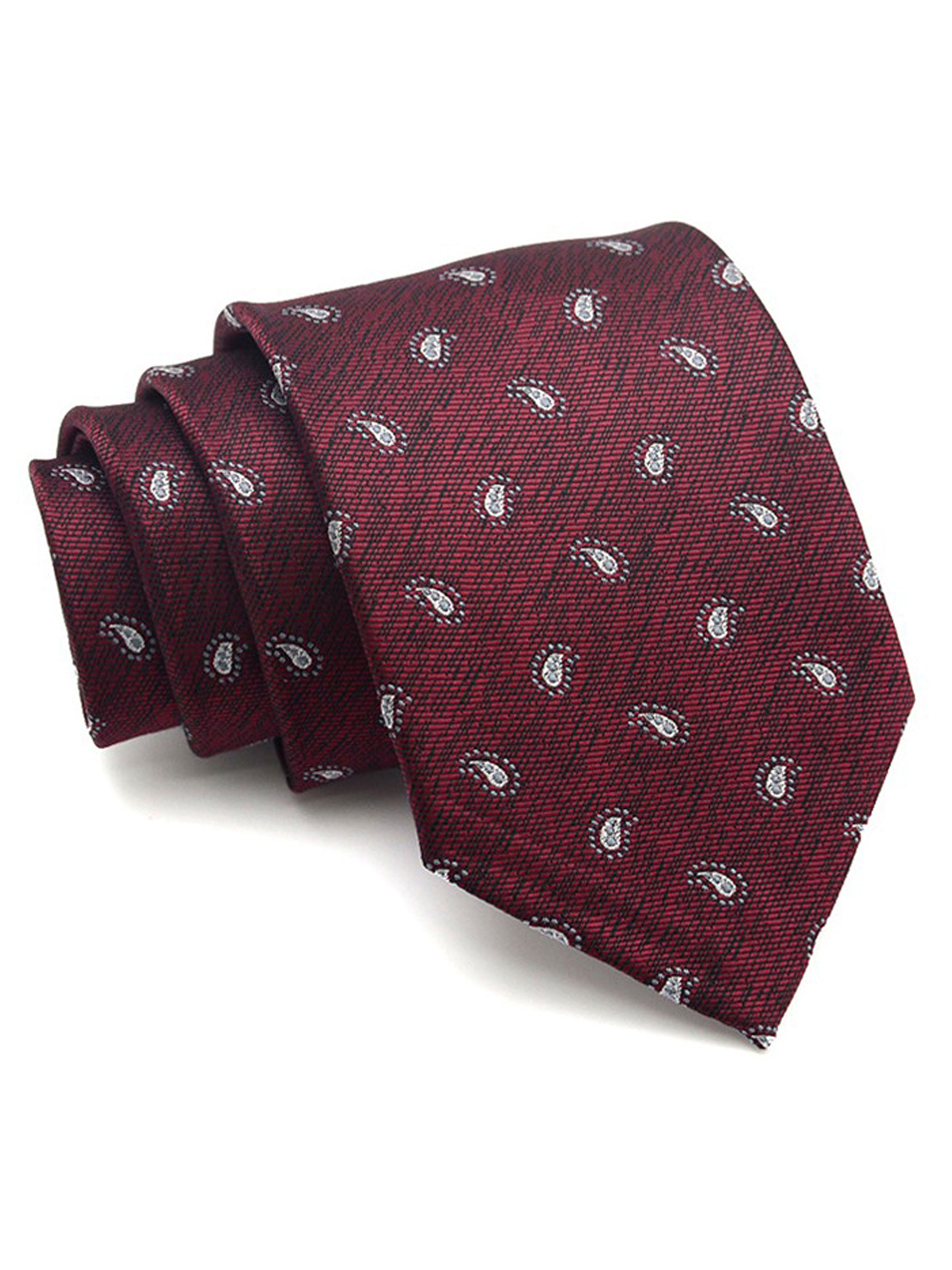 Budding Paisley Tie - Red Burgundy - Zeve Shoes