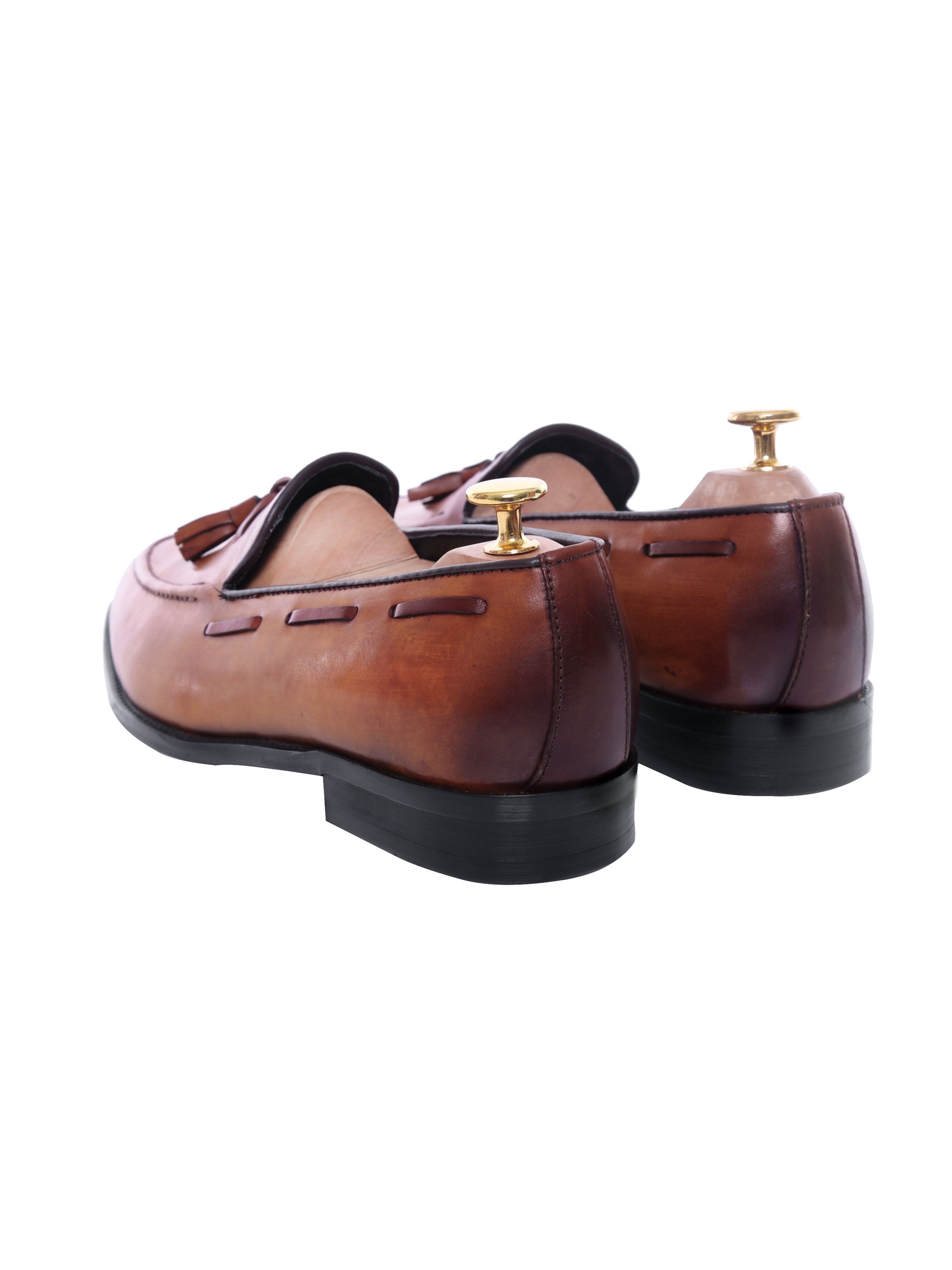 Tassel Loafer - Cognac Tan (Hand Painted Patina) - Zeve Shoes