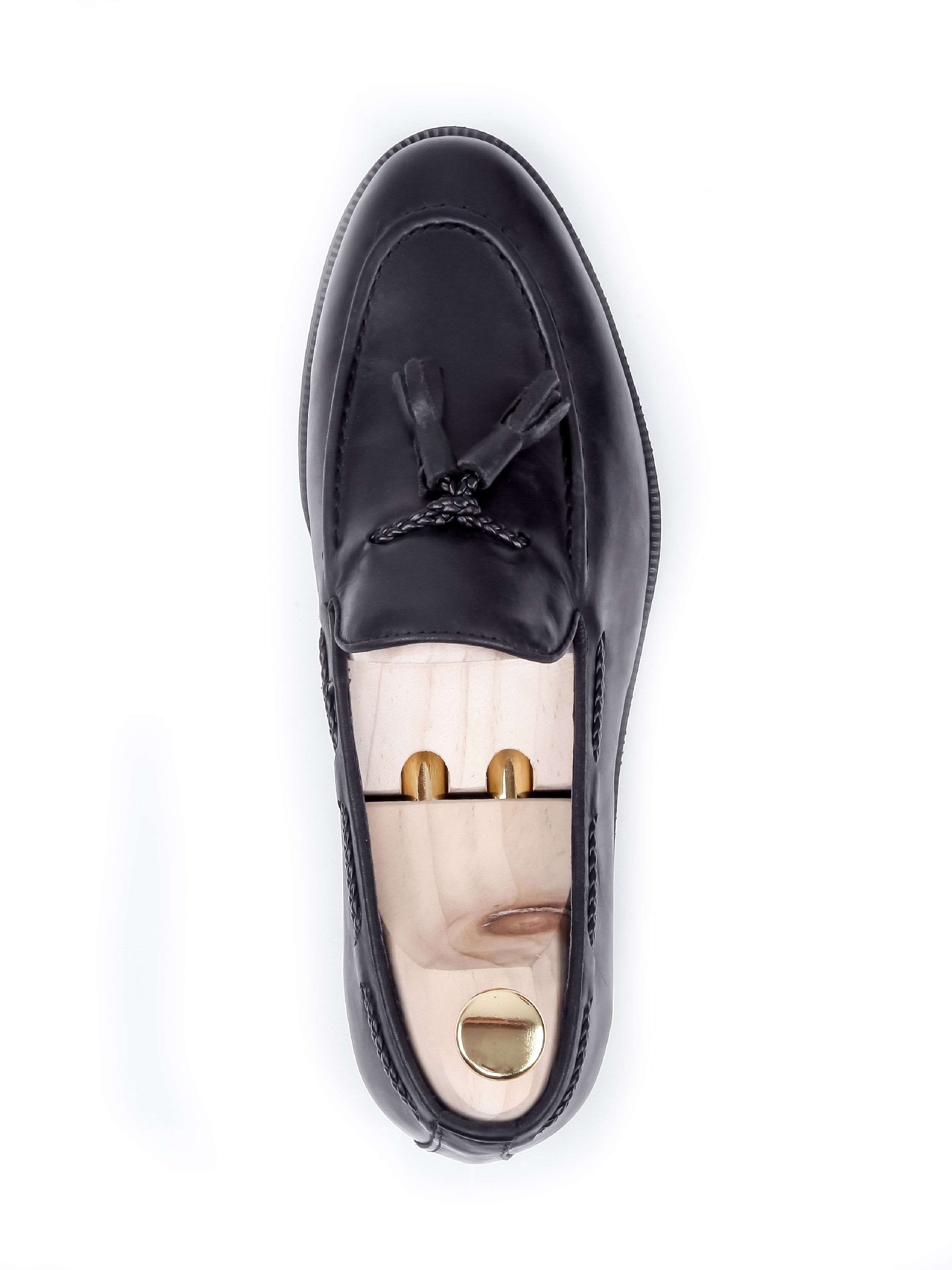 Tassel Loafer - Black Leather (Crepe Sole) - Zeve Shoes