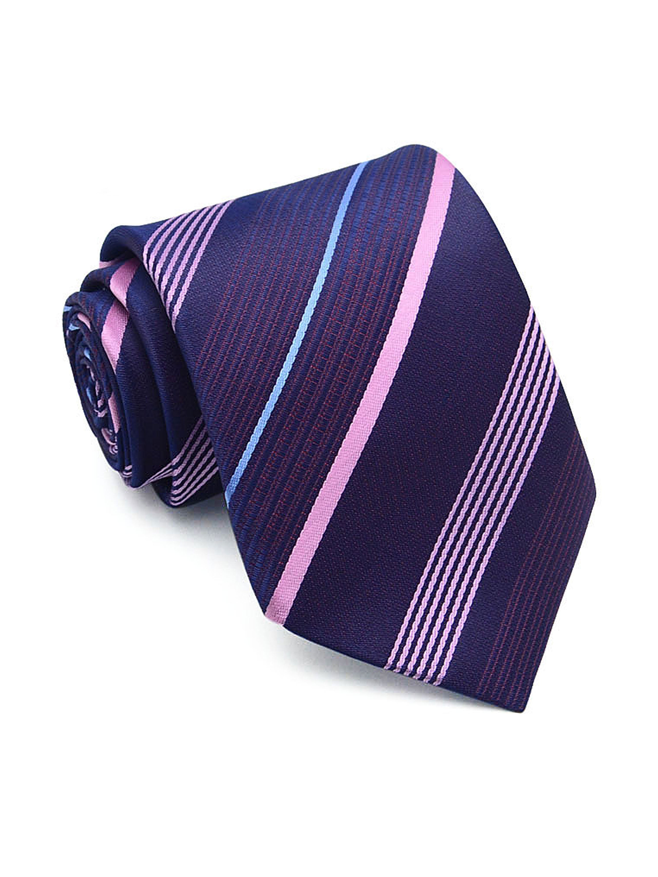 Bar Stripe Tie - Dark Purple - Zeve Shoes