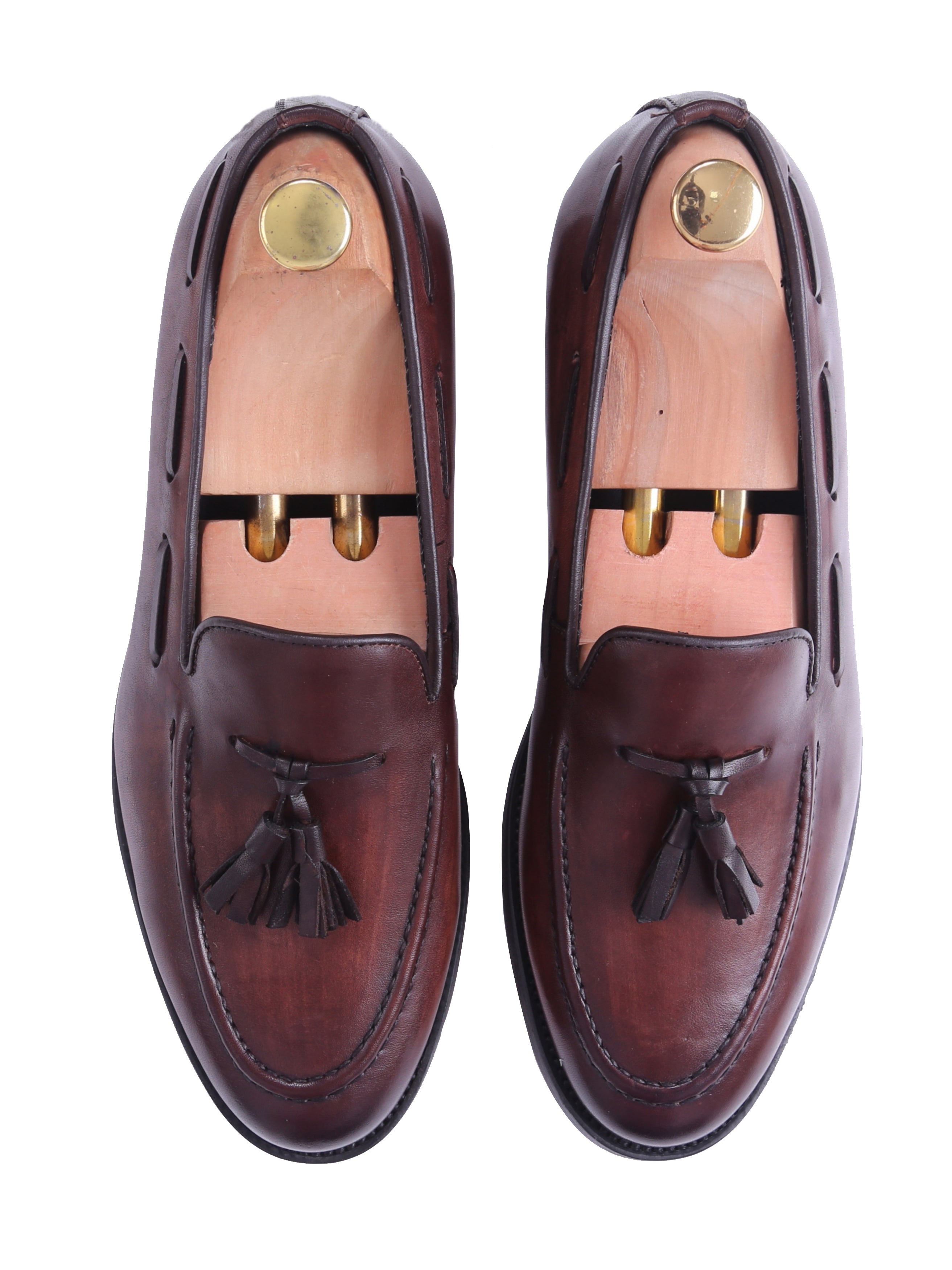 Tassel Loafer - Dark Brown (Hand Painted Patina) - Zeve Shoes