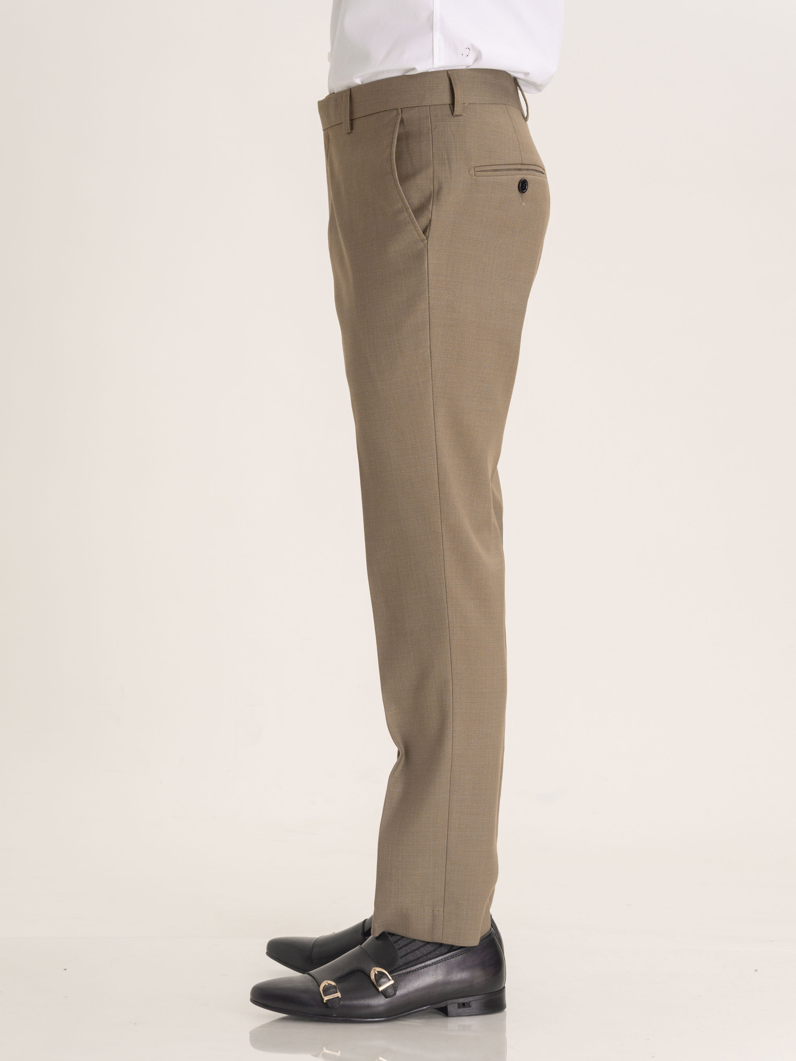 Trousers With Belt Loop - Khakis Plain (Stretchable) | Zeve Shoes