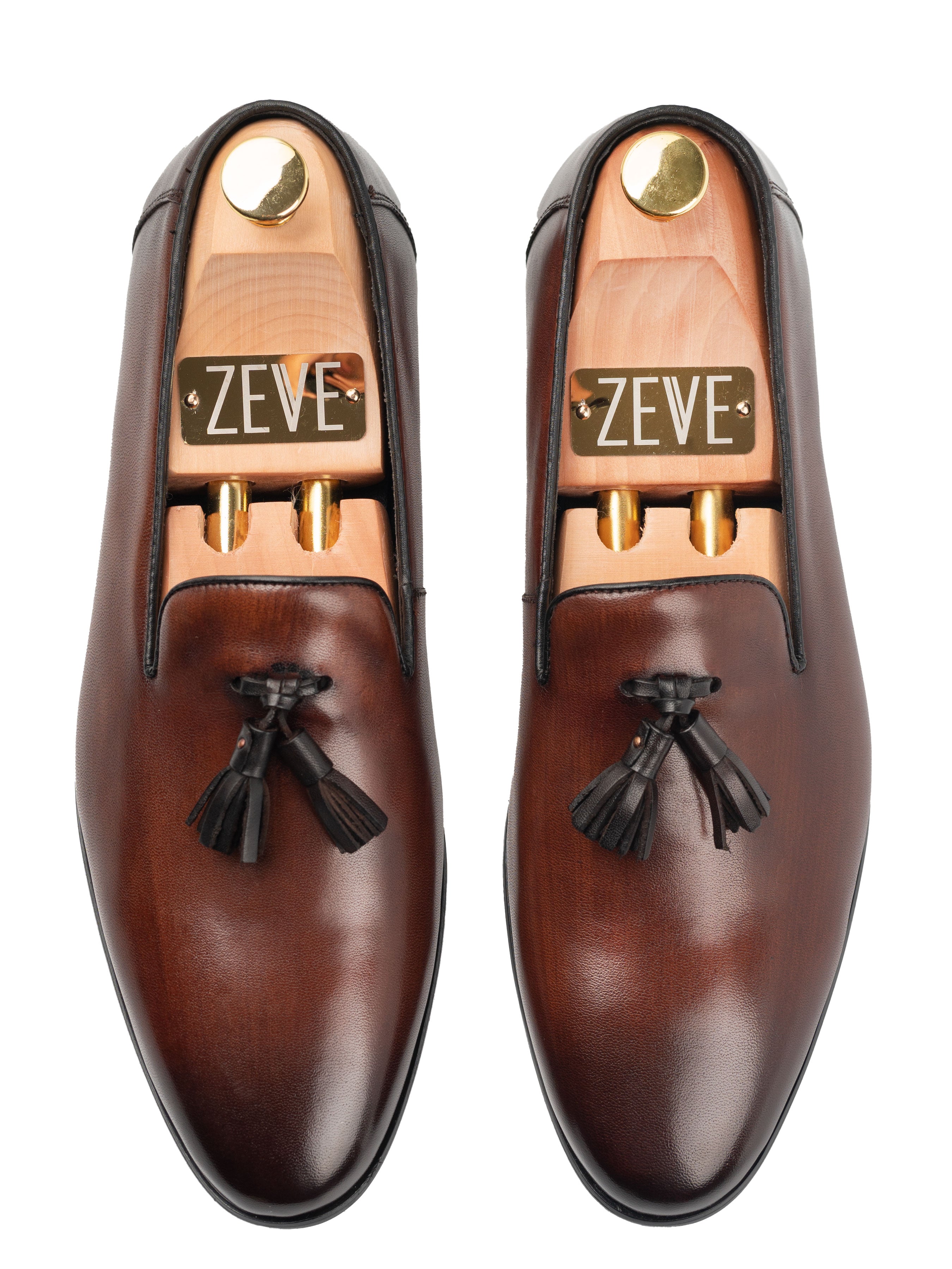 Carlo Loafer Slipper - Dark Brown (Hand Painted Patina) | Zeve Shoes