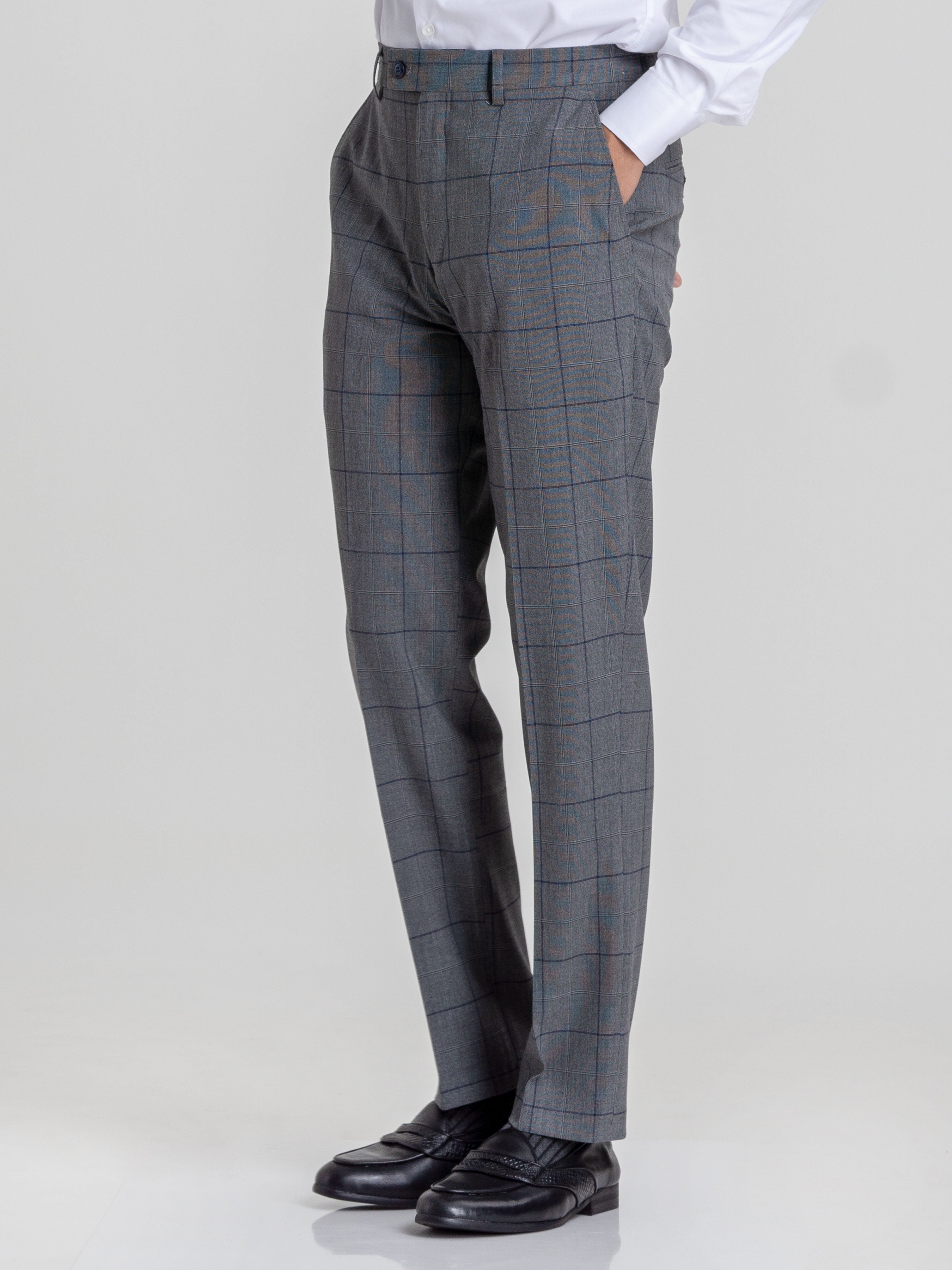 Buy Arrow Men Brown Hudson Regular Fit Windowpane Check Formal Trousers at  Amazonin