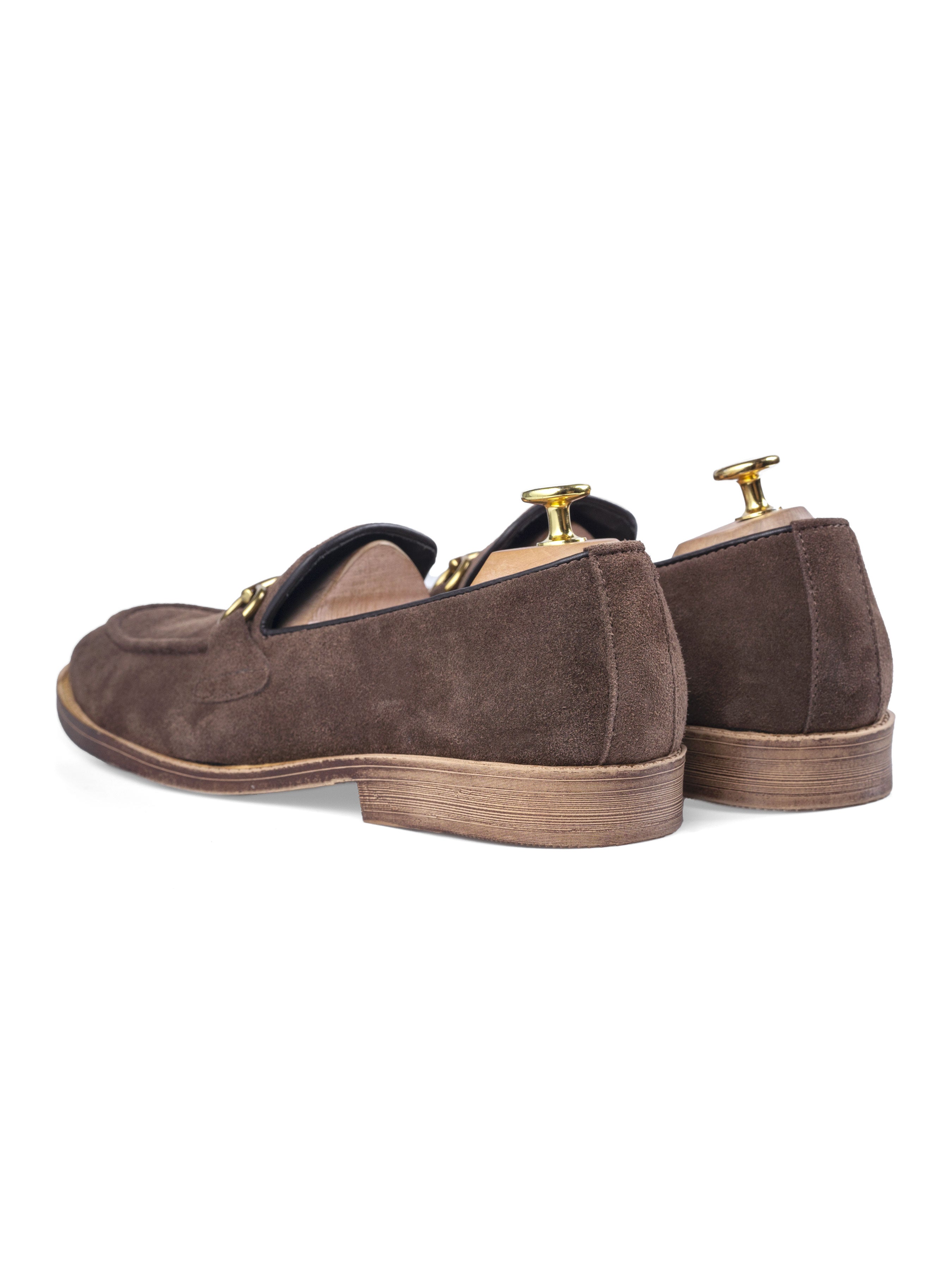 Horsebit Buckle Loafer - Coffee Suede Leather (Flexi-Sole) - Zeve Shoes
