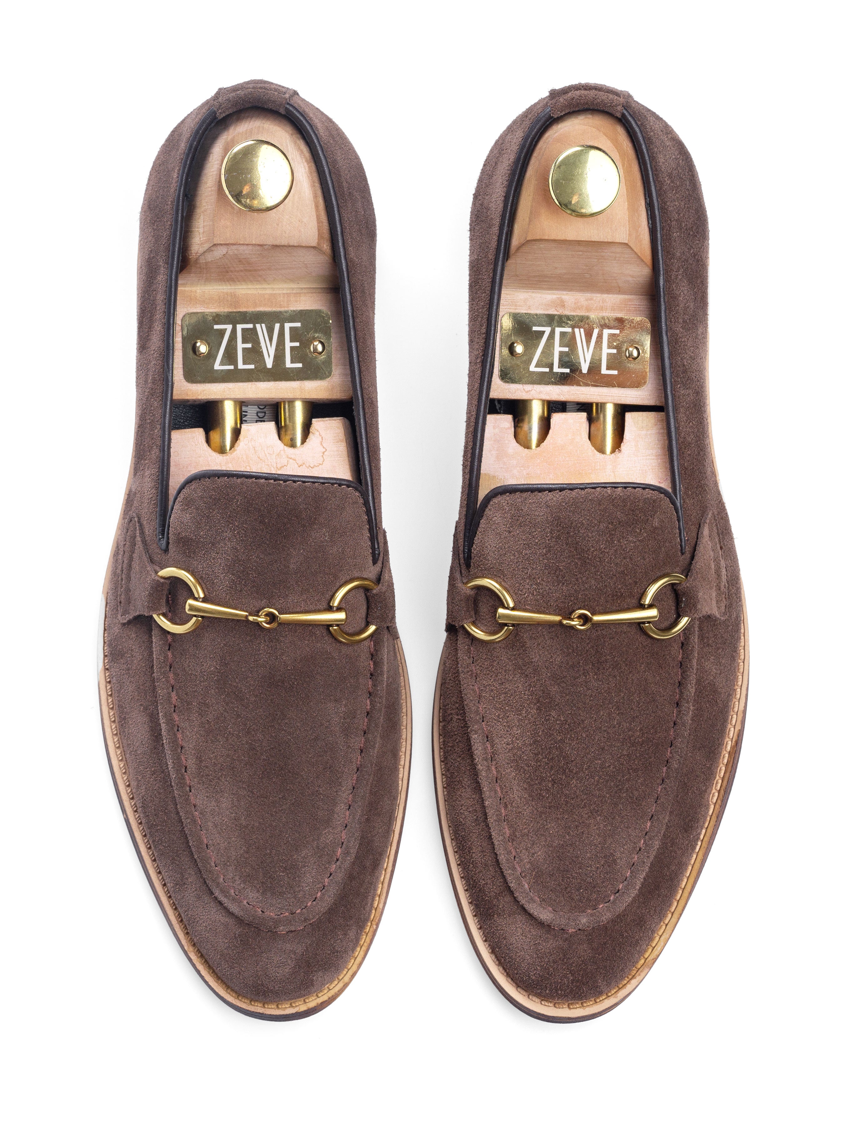 Horsebit Buckle Loafer - Coffee Suede Leather (Flexi-Sole) - Zeve Shoes