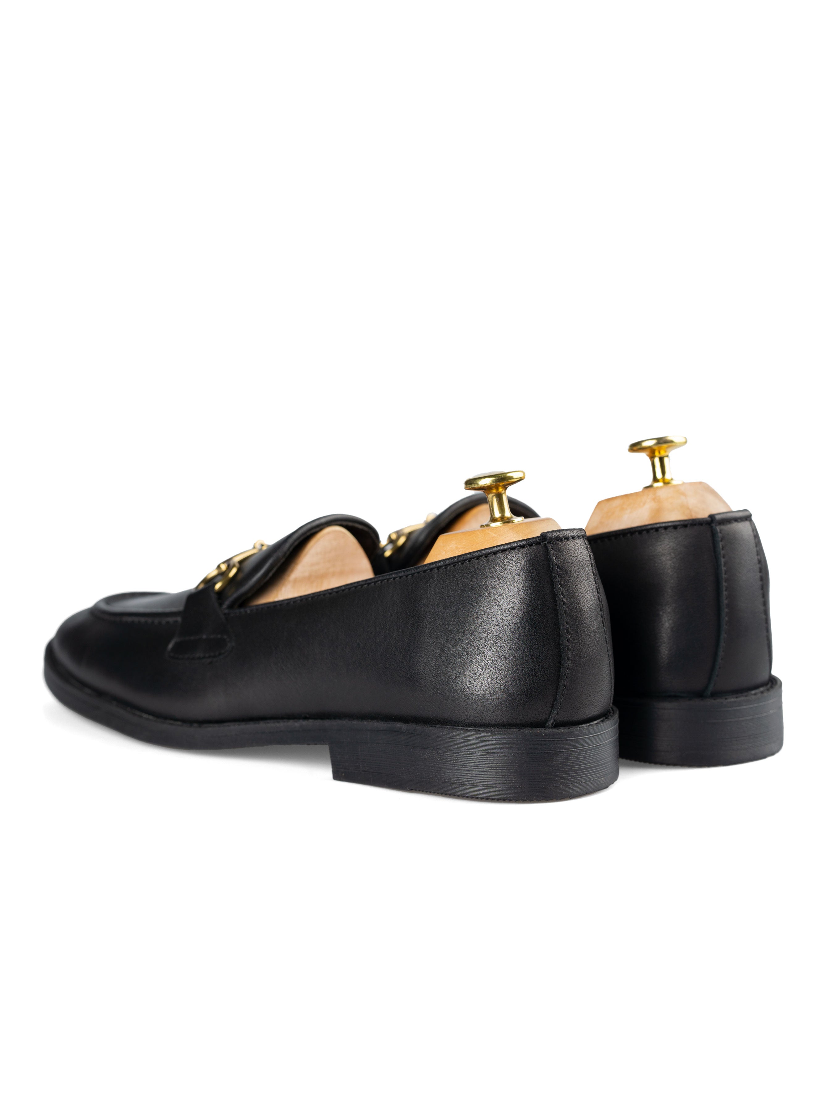 Horsebit Buckle Loafer - Solid Black Leather (Flexi-Sole) - Zeve Shoes