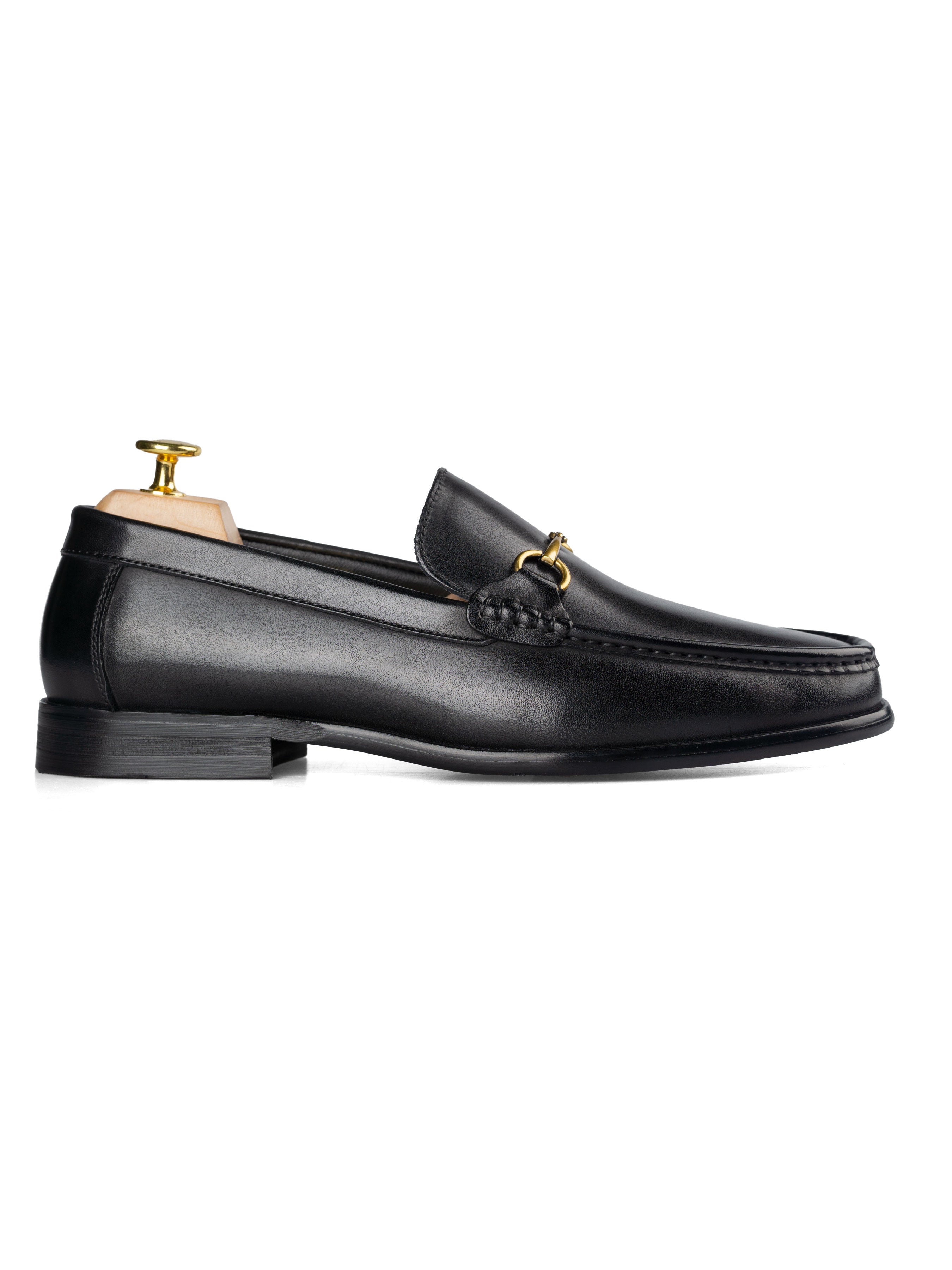 Horsebit Moccasin Loafer - Solid Black - Zeve Shoes