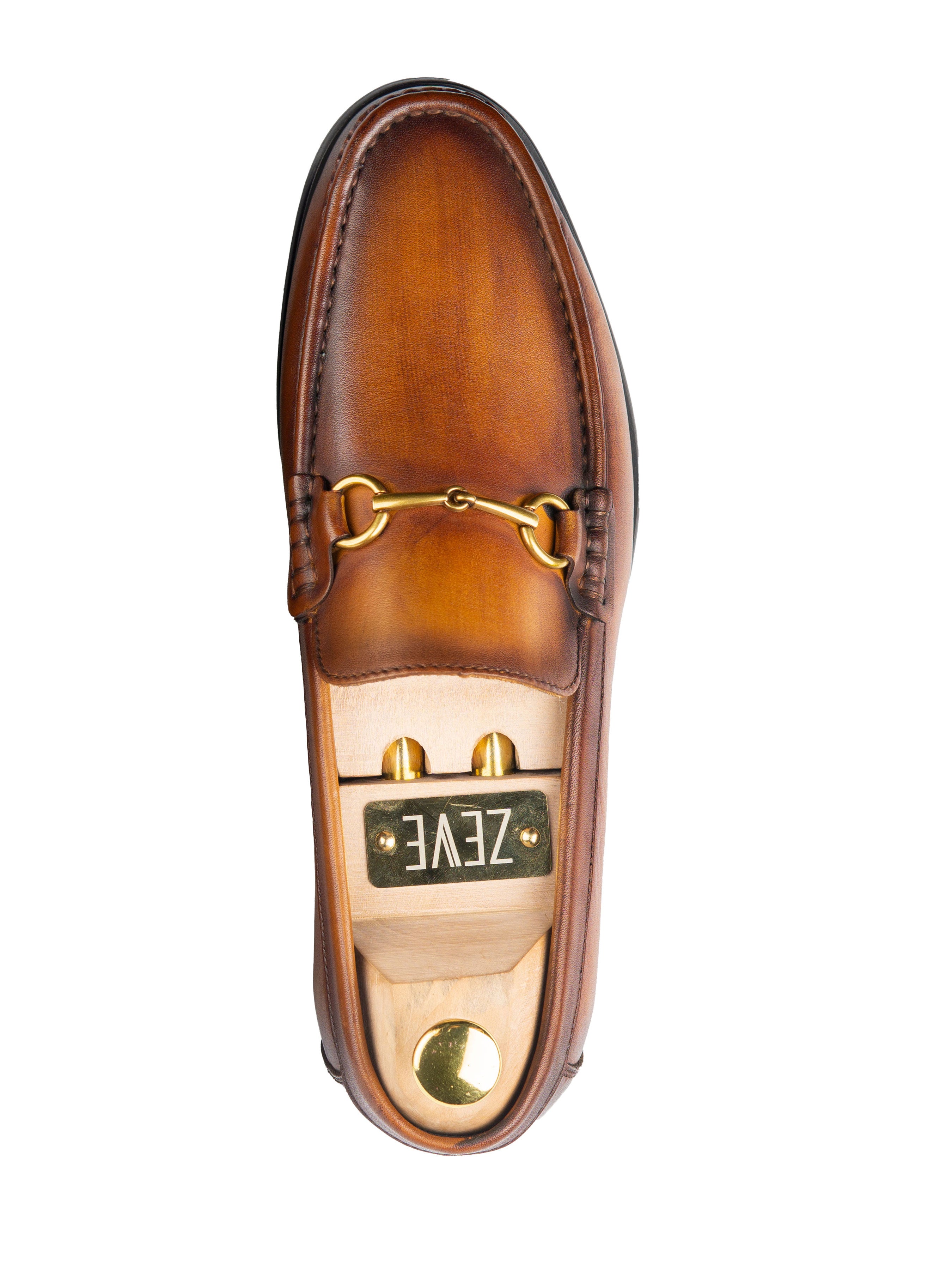 Horsebit Moccasin Loafer - Cognac Tan (Hand Painted Patina) - Zeve Shoes