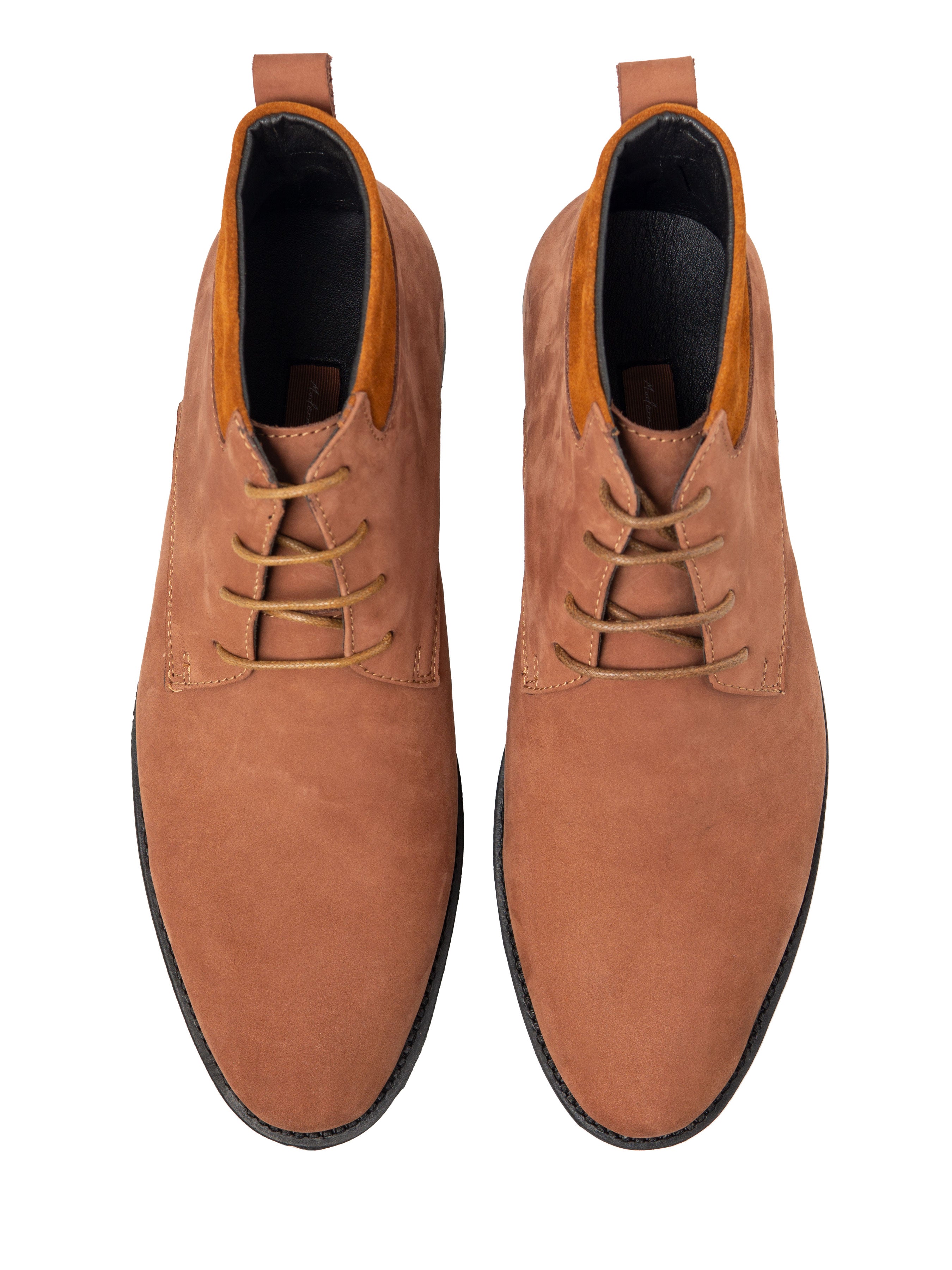 Hunter Chukka Boots - Cinnamon Brown Nubuck Leather (Crepe Sole) - Zeve Shoes