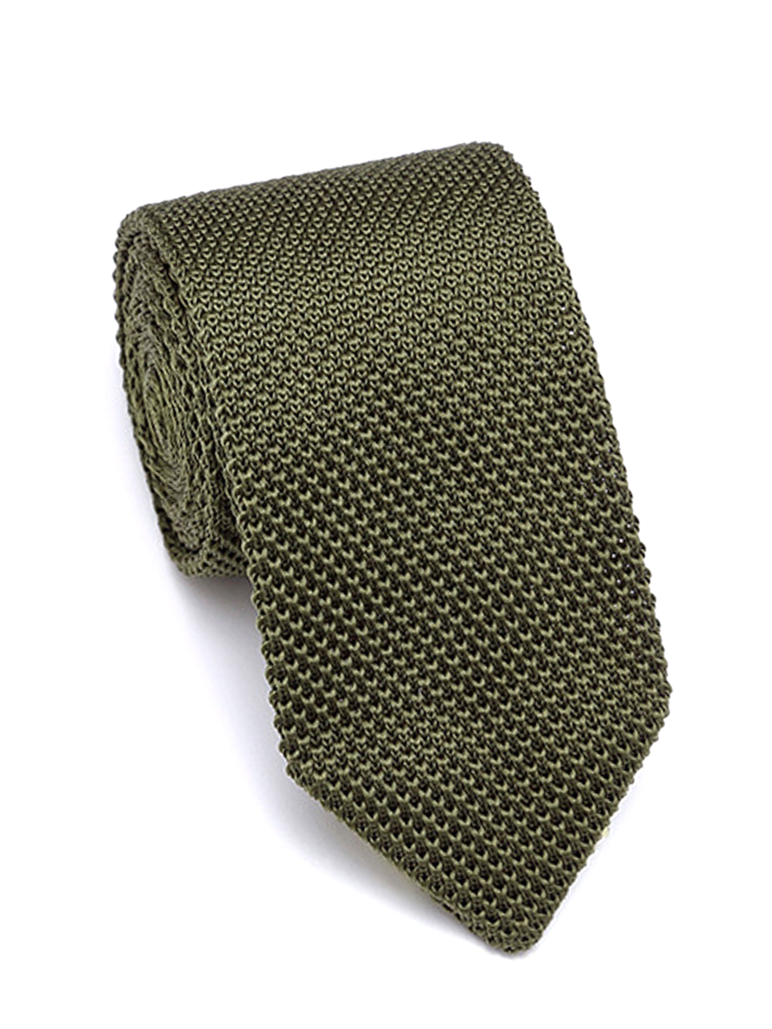 Knit Tie - Olive Green - Zeve Shoes