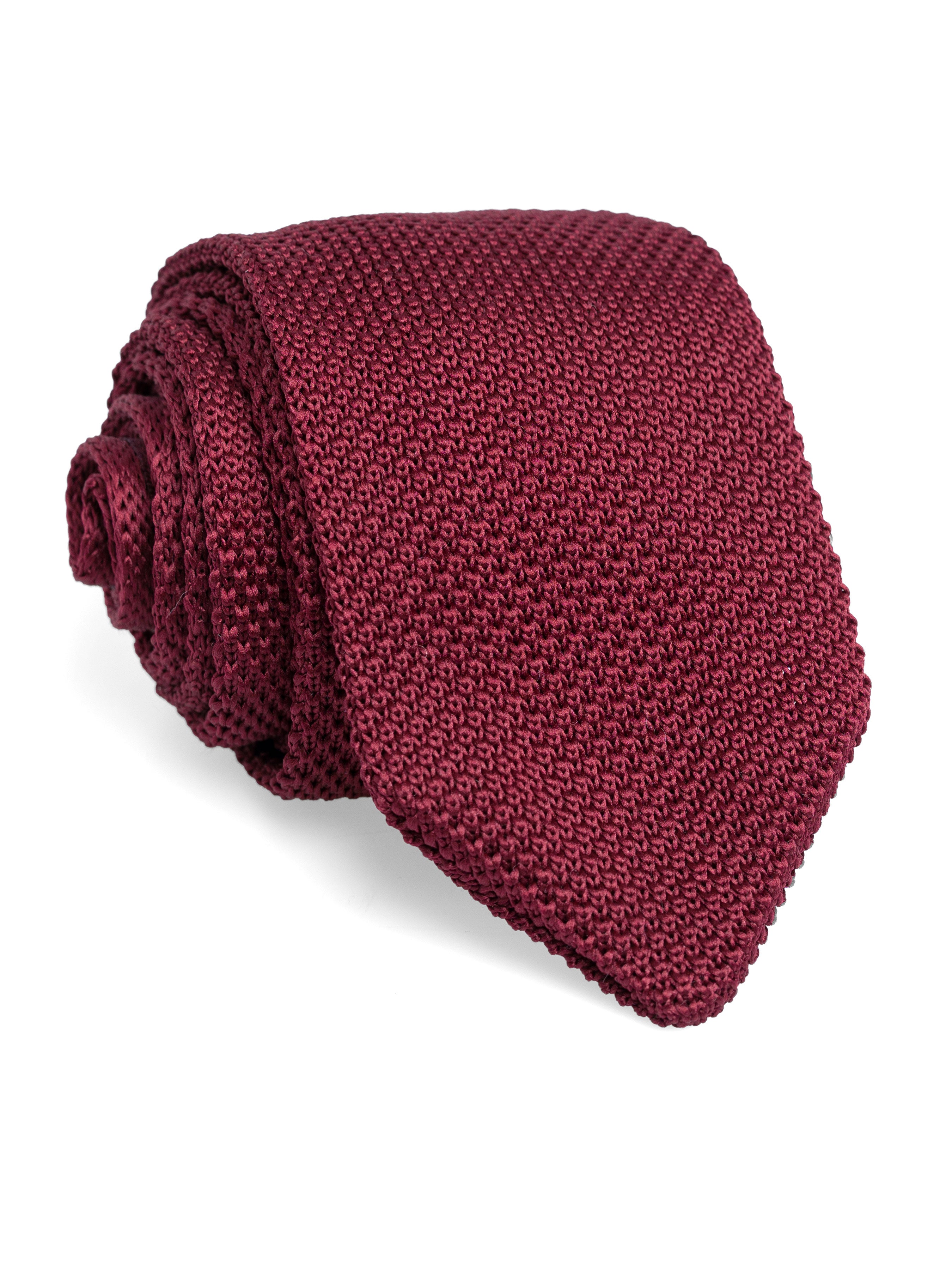 Knit Tie - Red Burgundy - Zeve Shoes