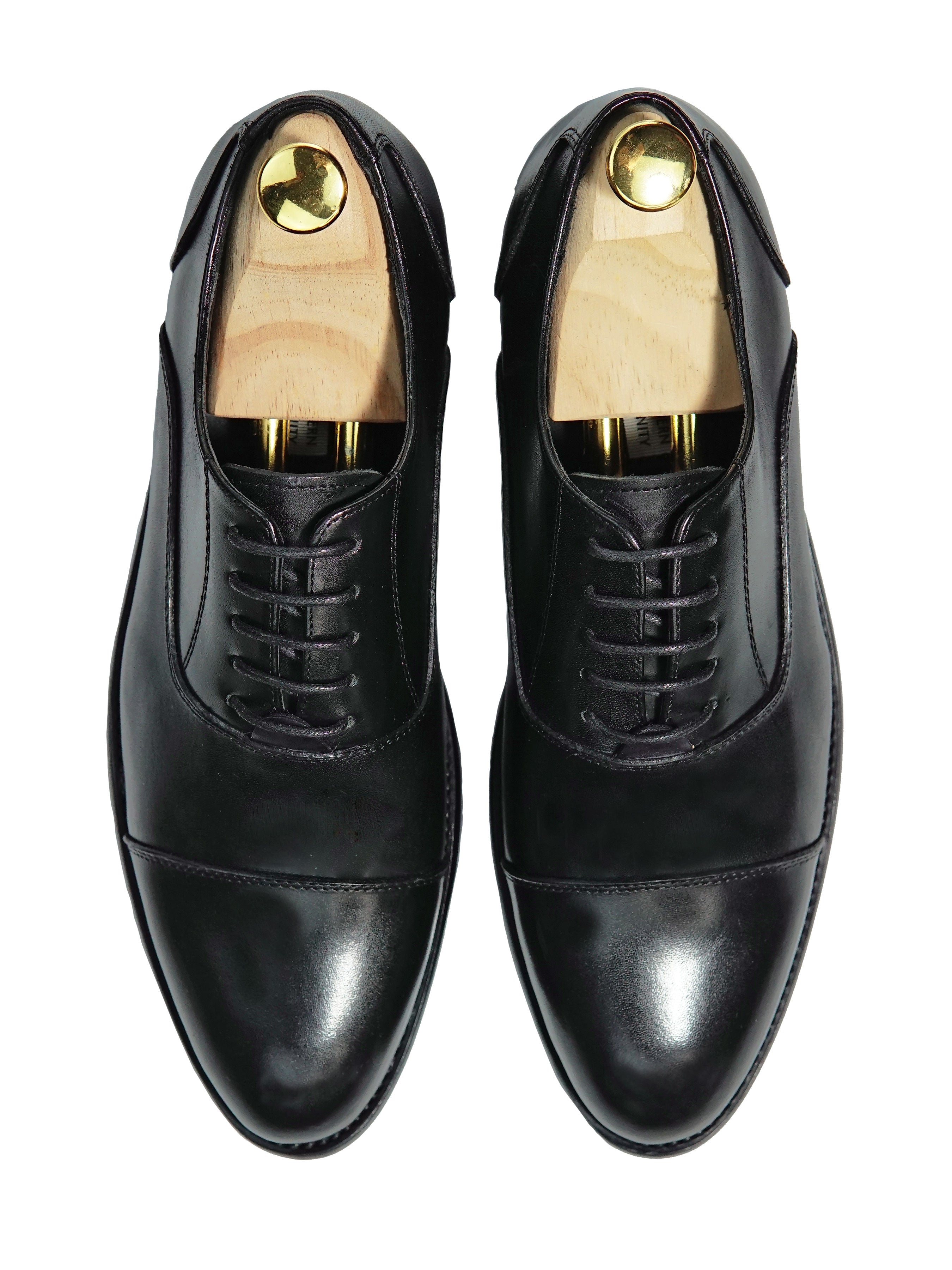Oxford Cap Toe - Black Lace Up - Zeve Shoes
