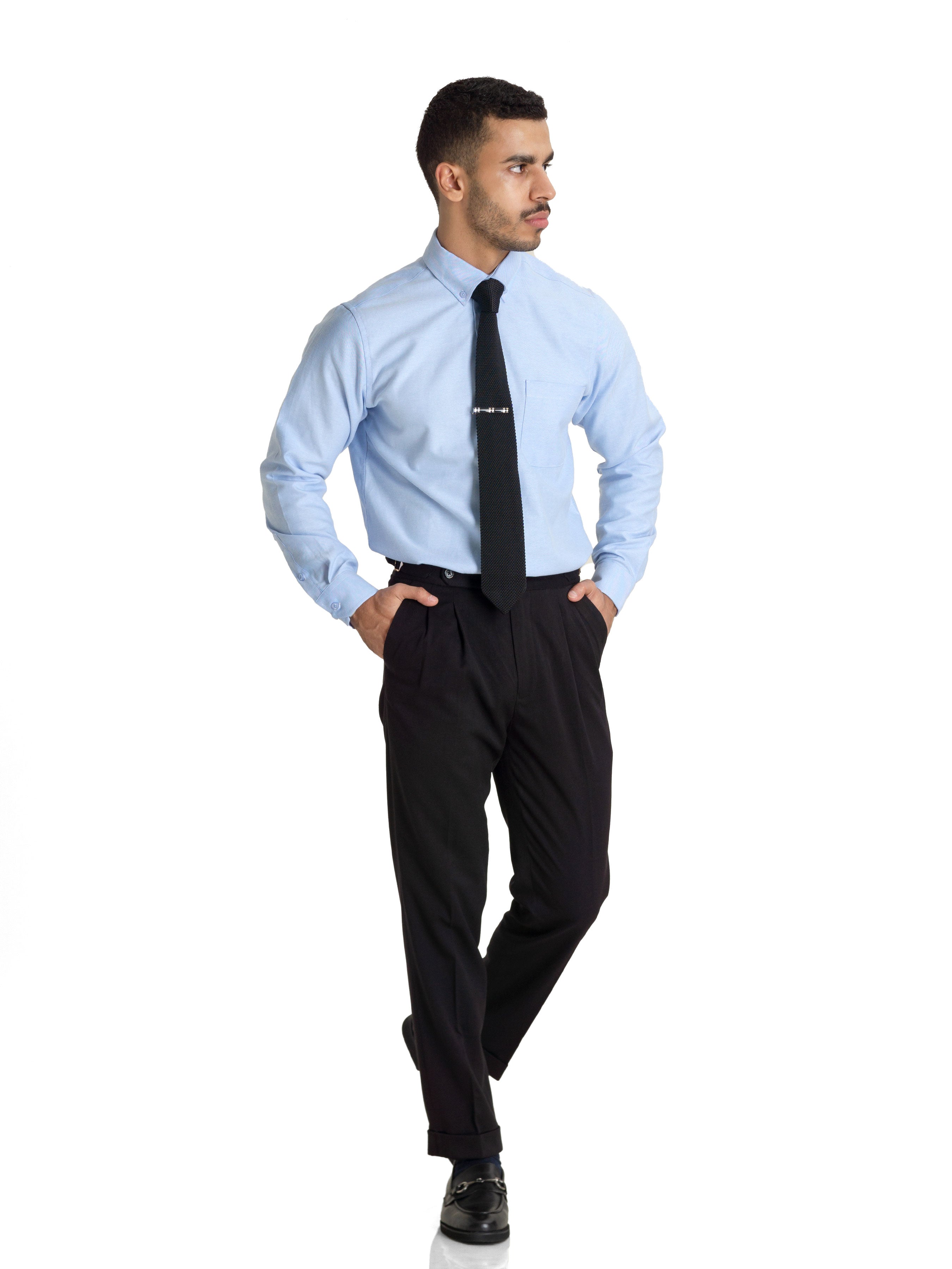 Formal Shirt - Light Blue Oxford Button-Down Collar - Zeve Shoes
