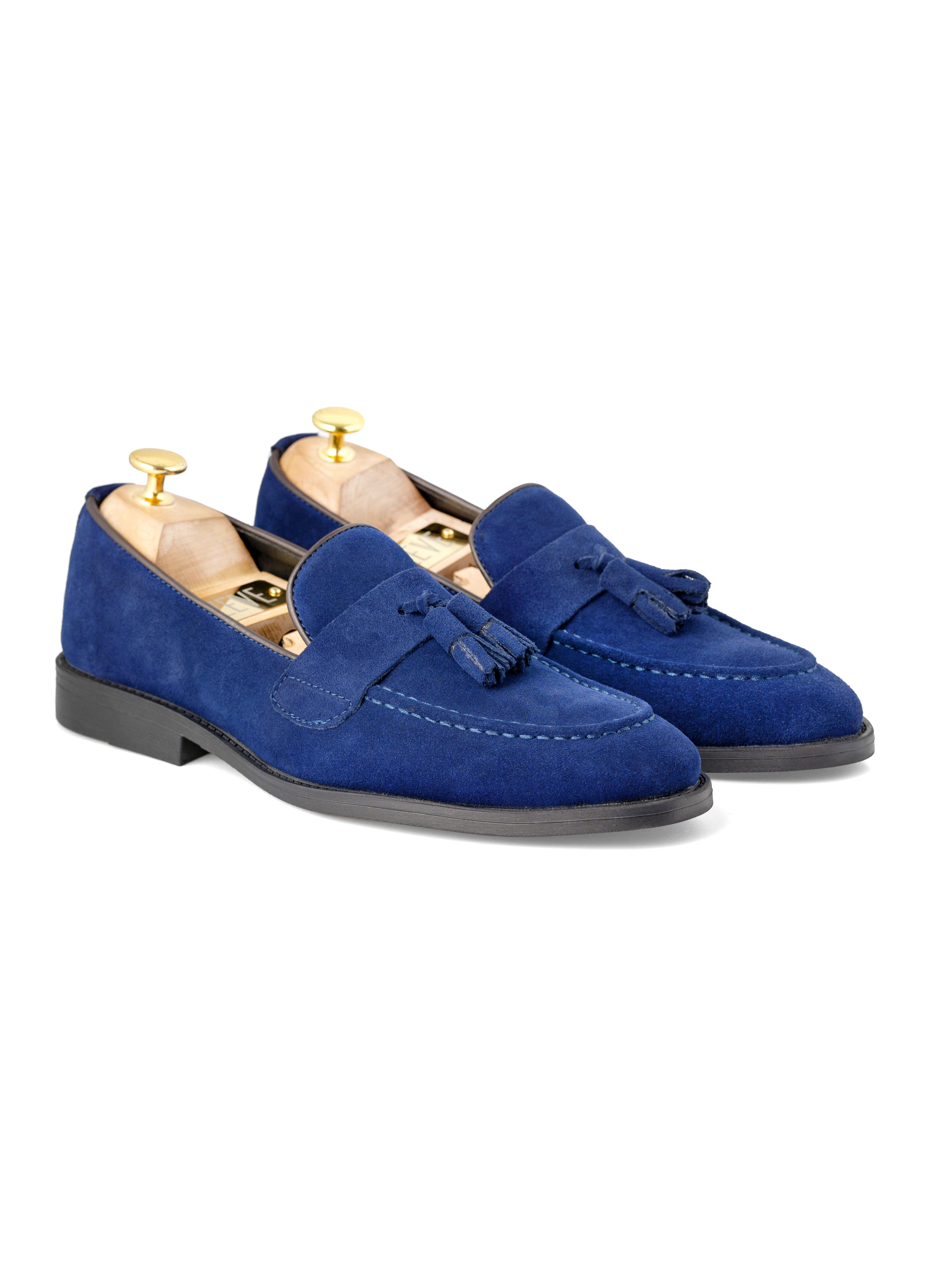 Rocky Tassel Loafer - Royal Blue Suede Leather (Flexi-Sole)
