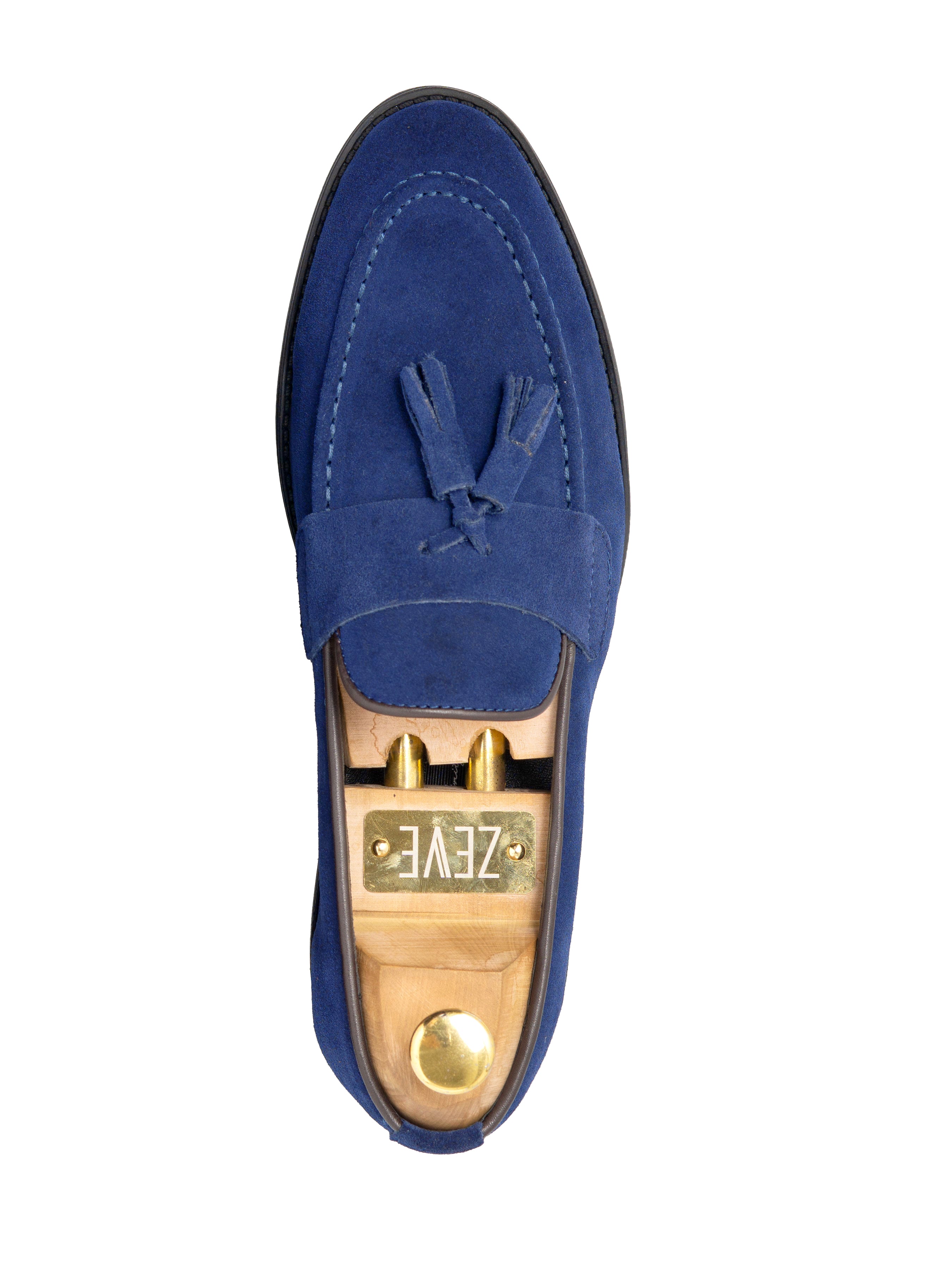 Rocky Tassel Loafer - Royal Blue Suede Leather (Flexi-Sole)
